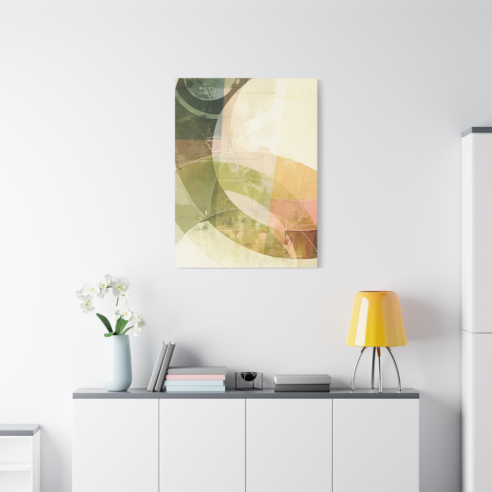 Bold Circles, Weathered Pastel - Stretched Canvas - Image 13