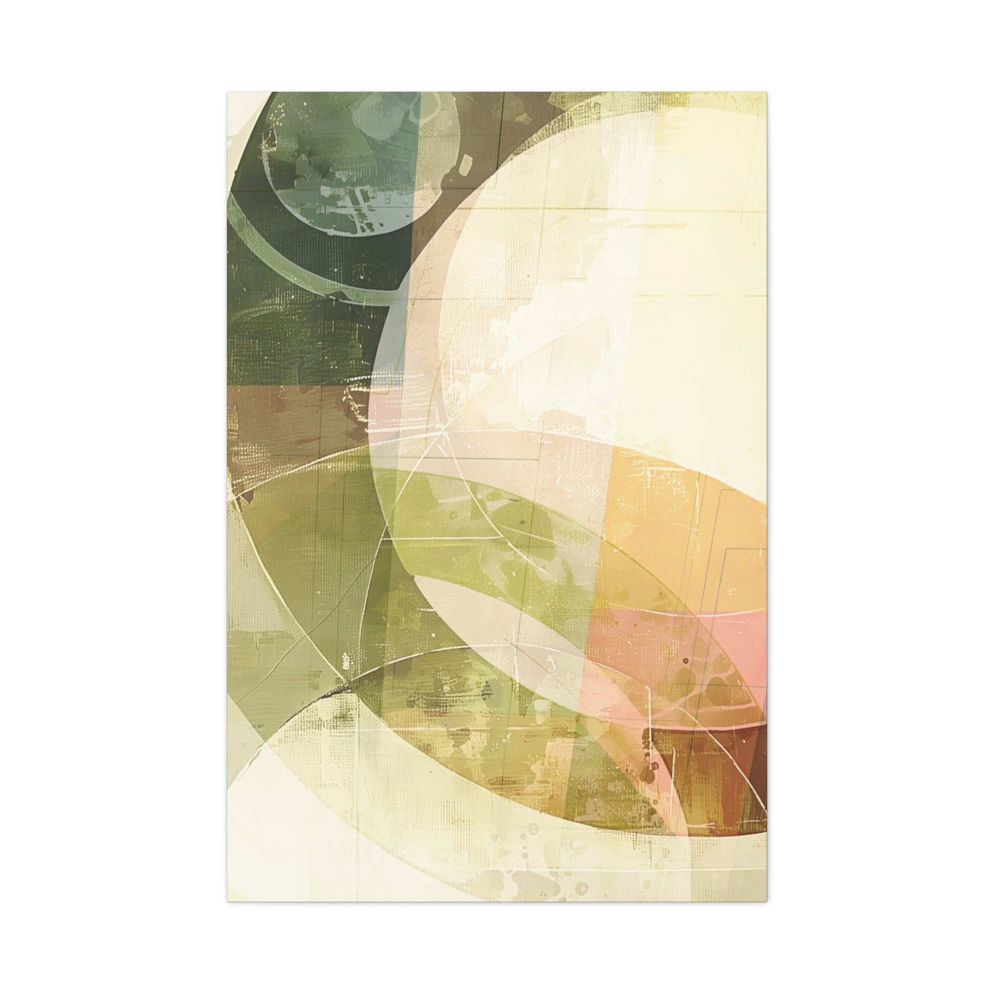Bold Circles, Weathered Pastel - Stretched Canvas - Image 16