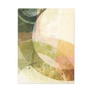 Bold Circles, Weathered Pastel - Stretched Canvas