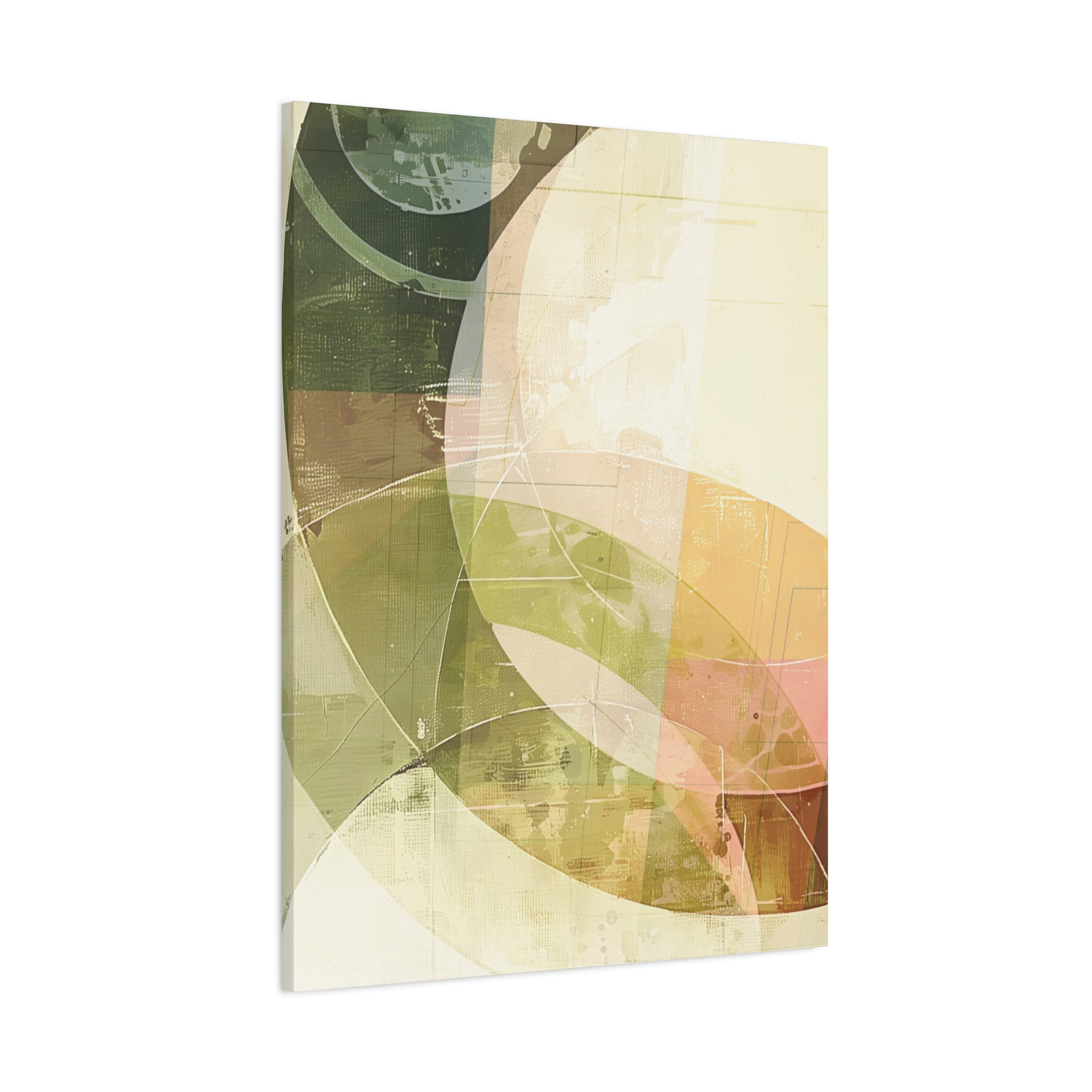 Bold Circles, Weathered Pastel - Stretched Canvas - Image 12