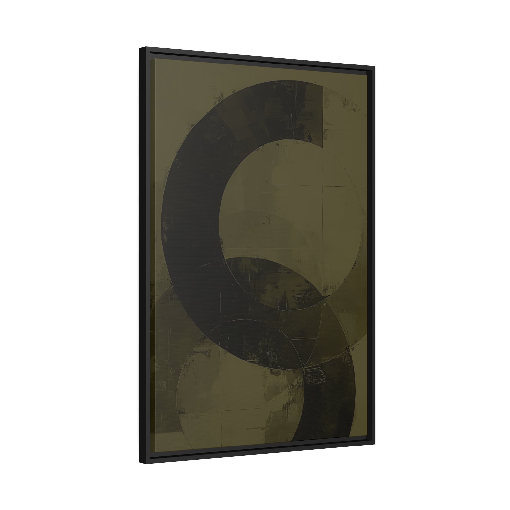 Bold Circles, Olive One - Dark - Custom Black Frame - Image 6