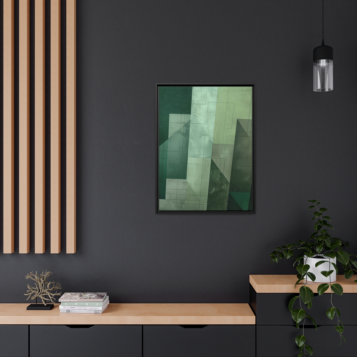 Stairway One, Turqoise - Custom Black Frame - Image 10