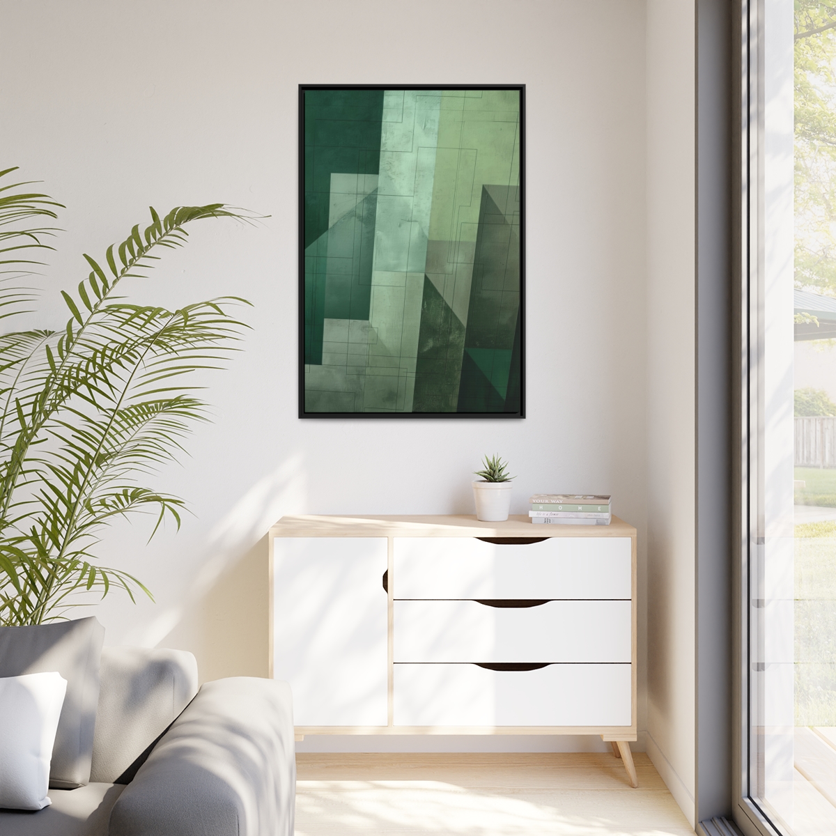 Stairway One, Turqoise - Custom Black Frame - Image 19