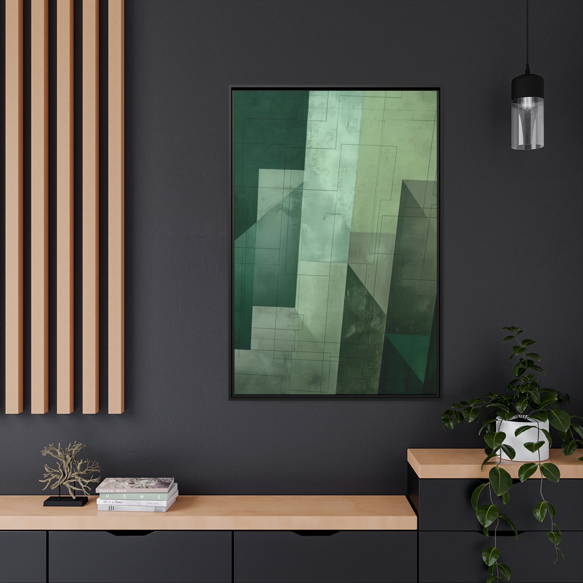 Stairway One, Turqoise - Custom Black Frame - Image 20