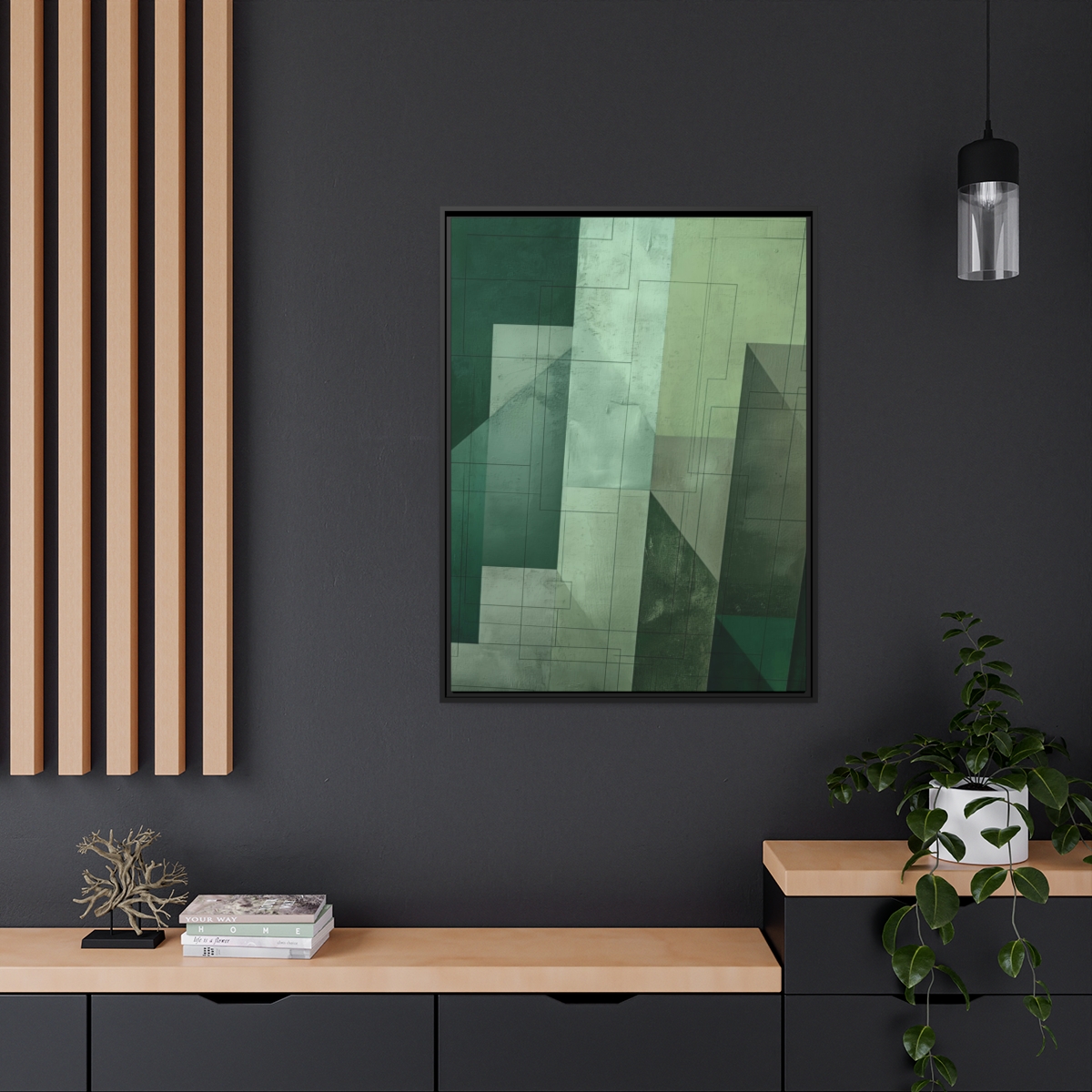 Stairway One, Turqoise - Custom Black Frame - Image 15