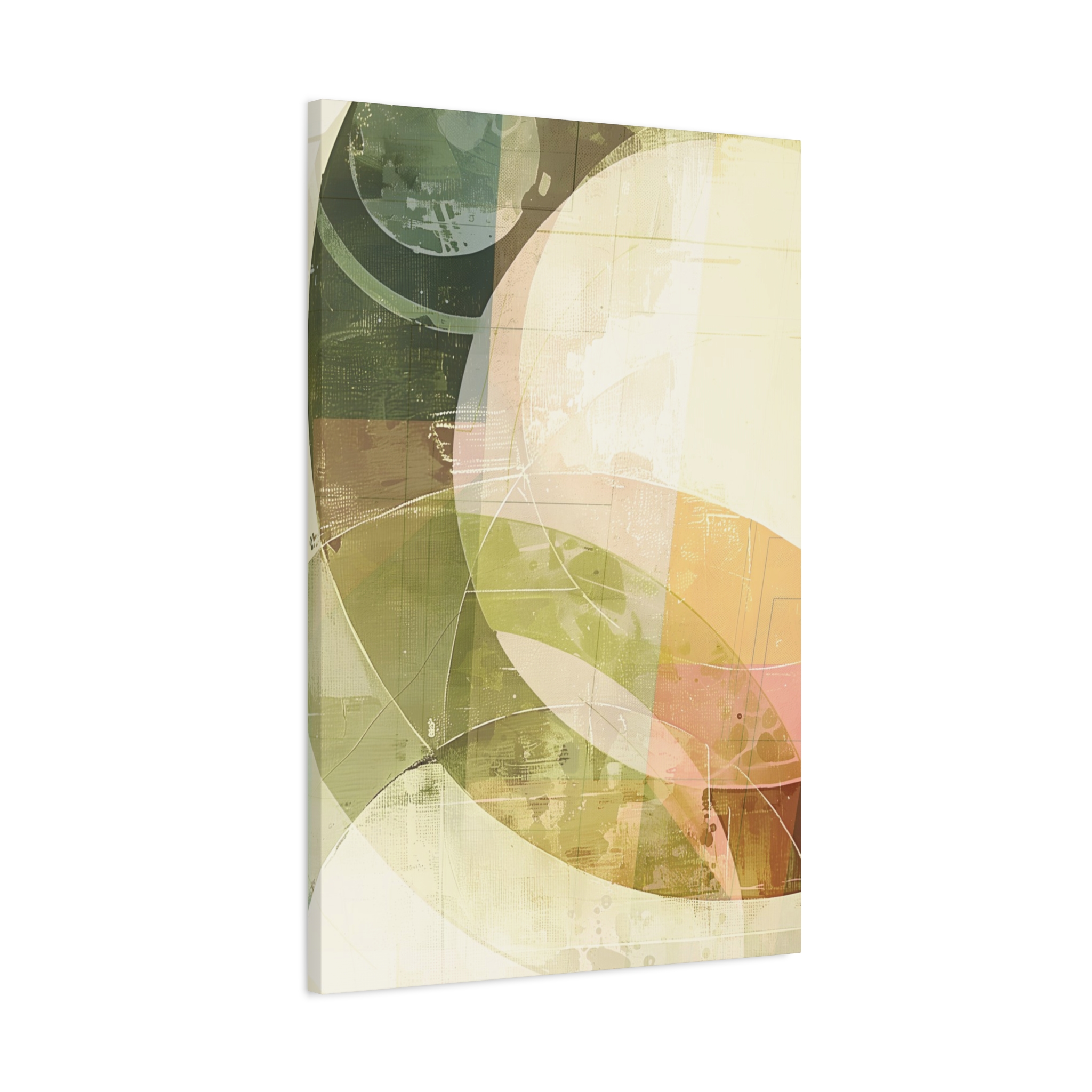 Bold Circles, Weathered Pastel - Stretched Canvas - Image 7