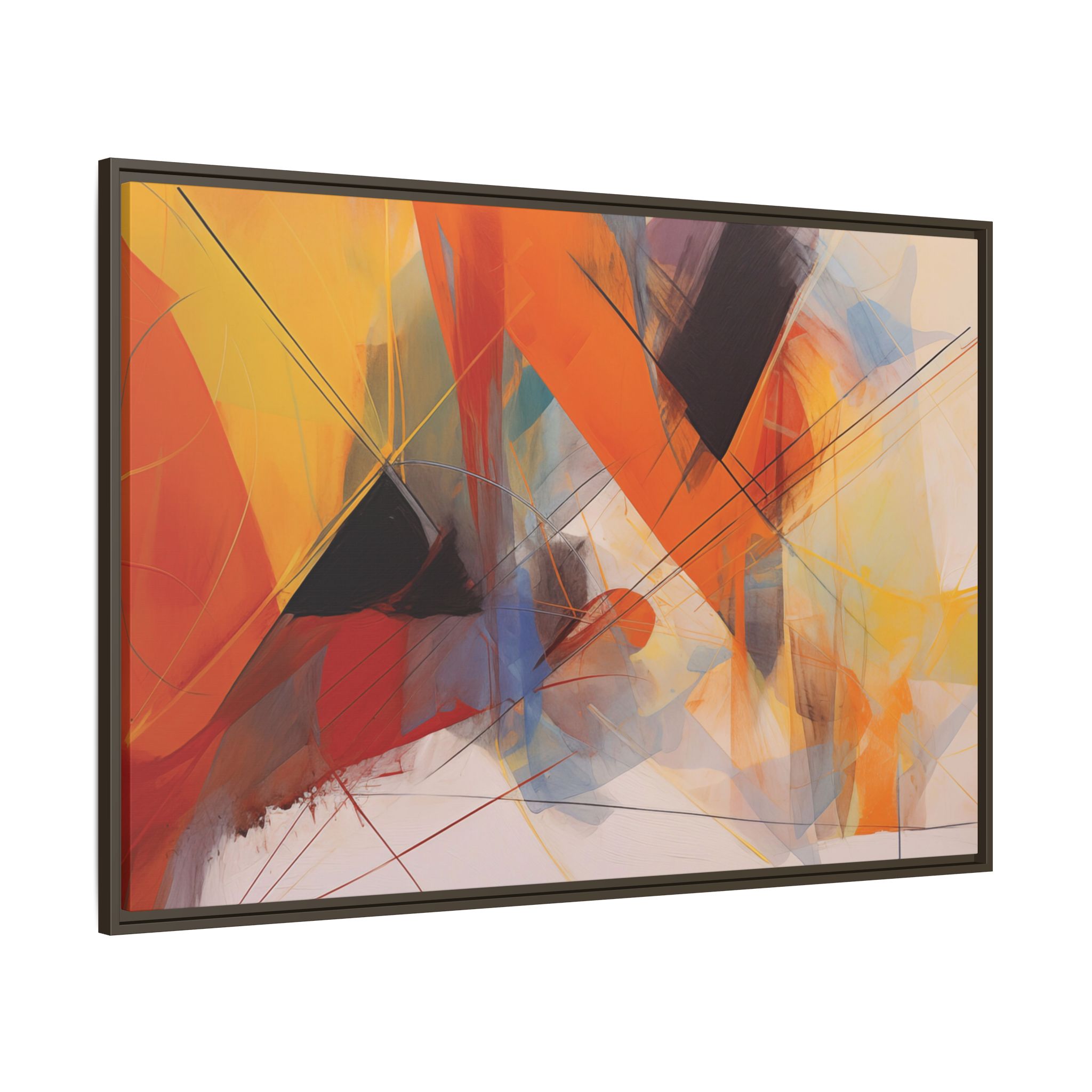 Abstracts Horn (v1 Clear), Framed Matt Canvas (Black, White, Brown,) - Image 20