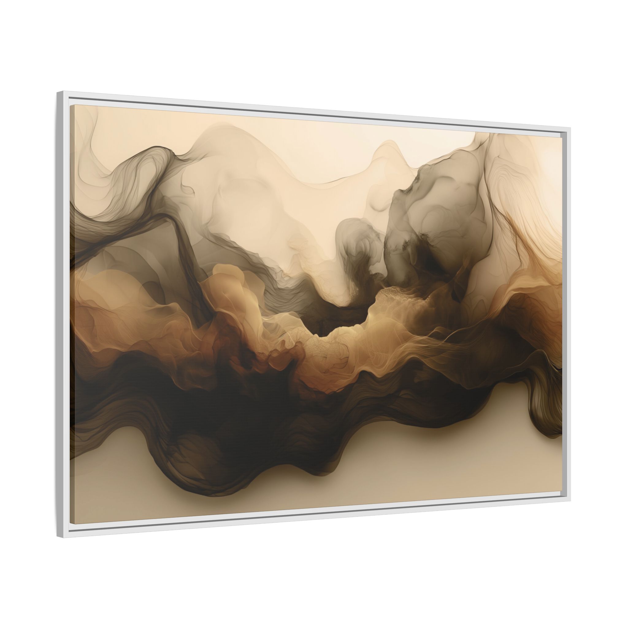 Siesmic Clouds - Ember (v2 coffee), Framed Matt Canvas (Black, White, Brown,) - Image 22