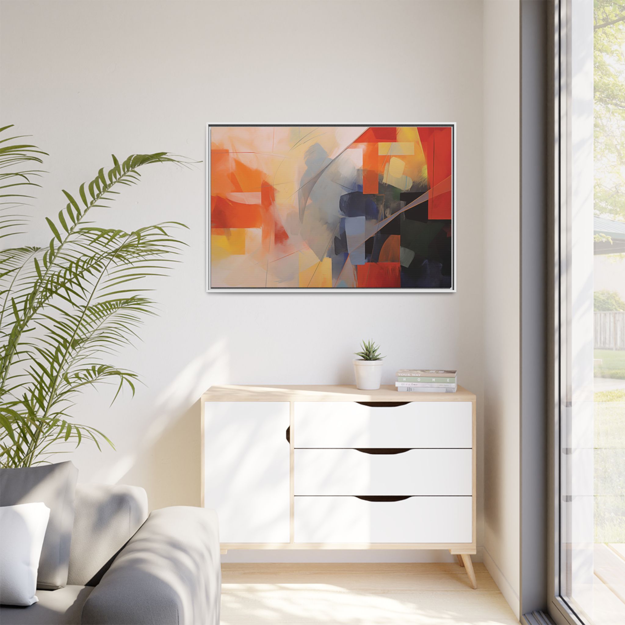 Abstracts Lance (v1 Clear), Framed Matt Canvas (Black, White, Brown,) - Image 25