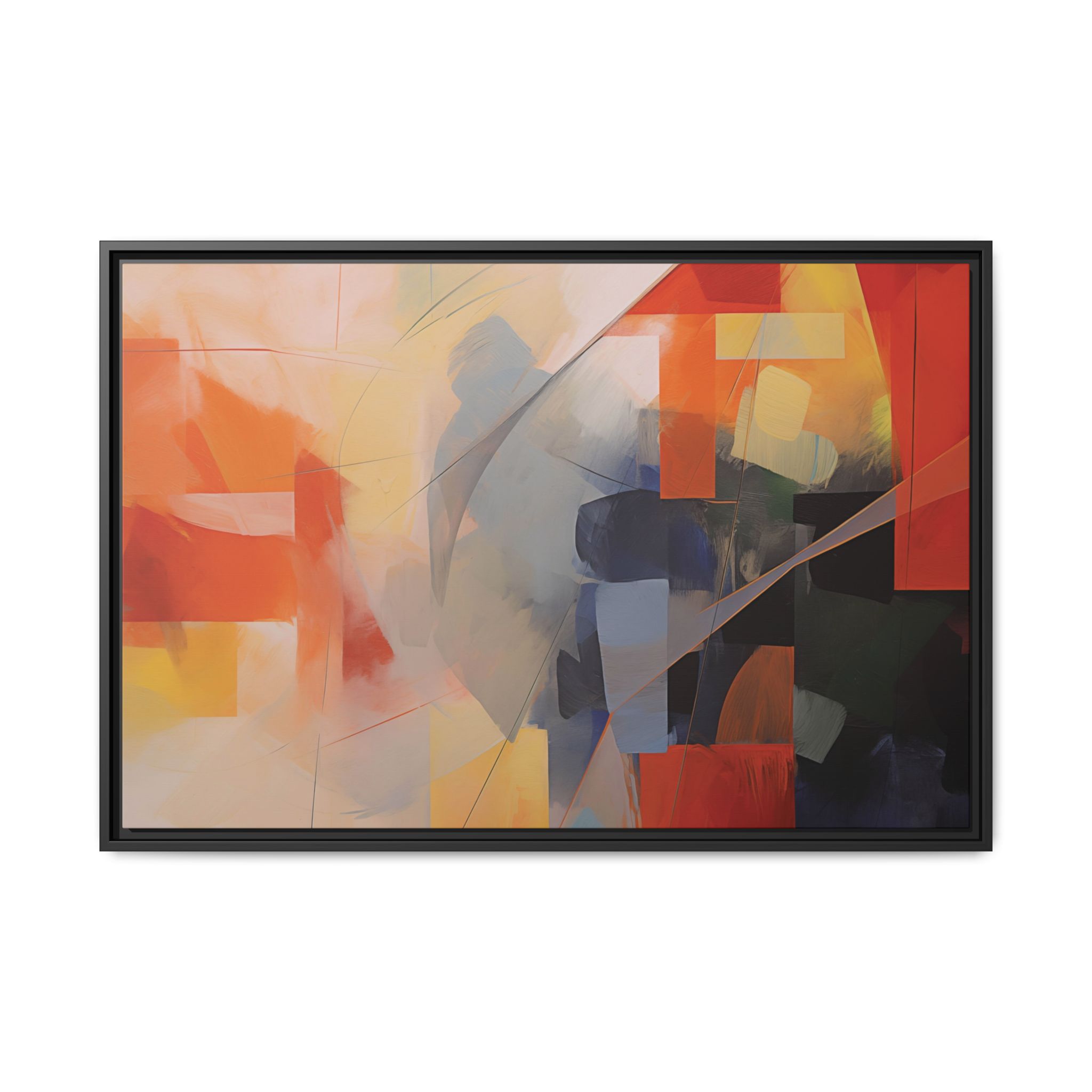 Abstracts Lance (v1 Clear), Framed Matt Canvas (Black, White, Brown,) - Image 6