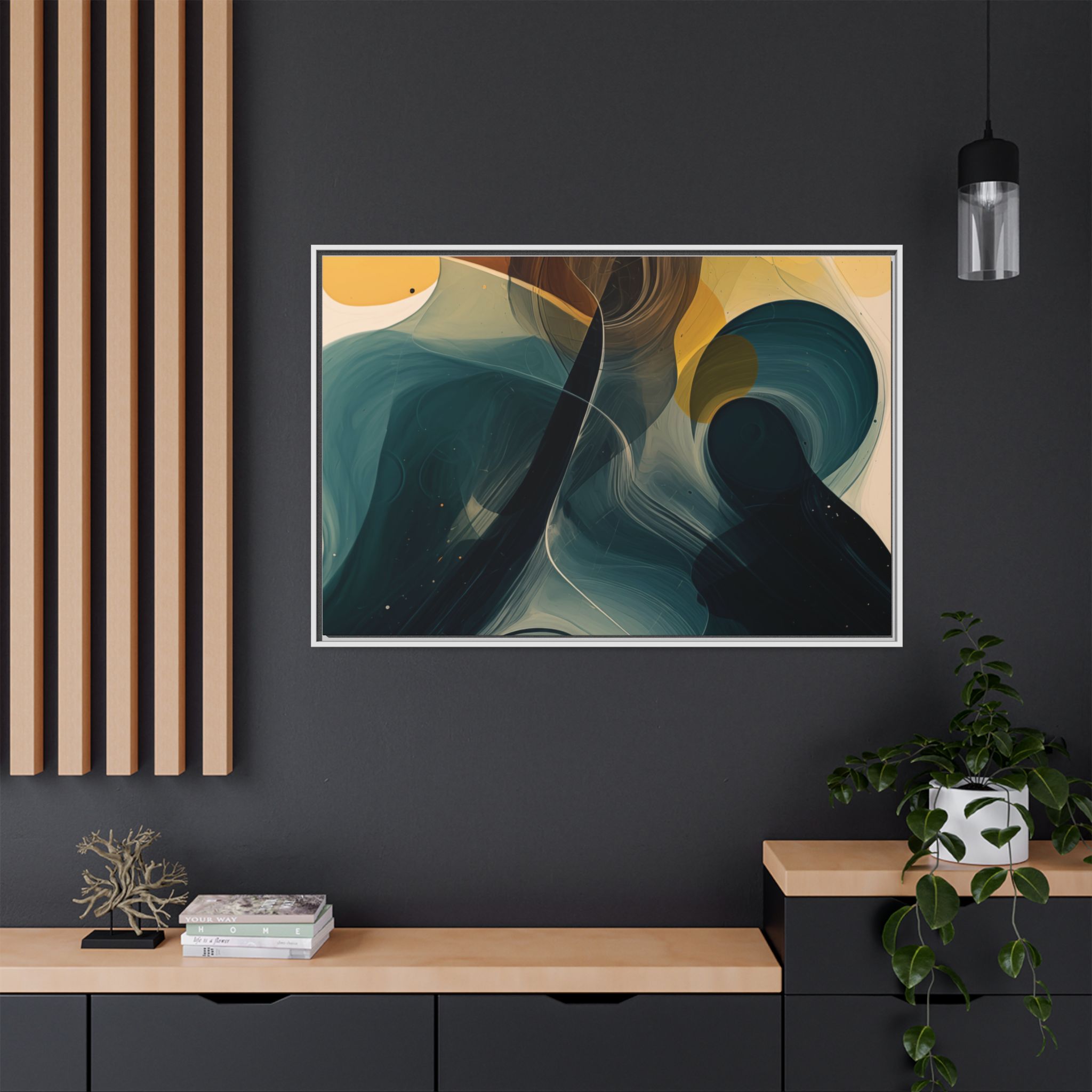 Magic Blob (v1 Clear), Framed Matt Canvas (Black, White, Brown,) - Image 26