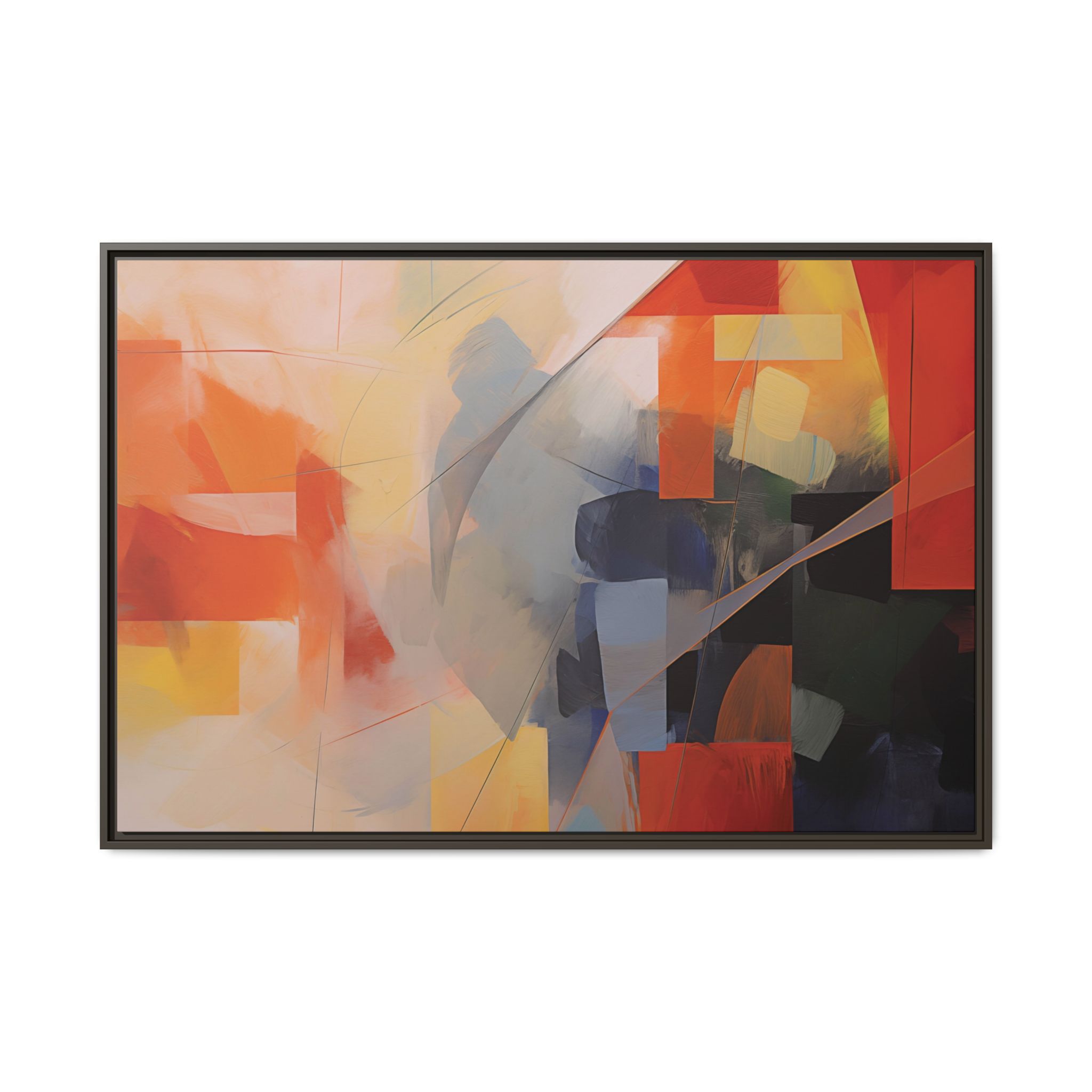 Abstracts Lance (v1 Clear), Framed Matt Canvas (Black, White, Brown,) - Image 19