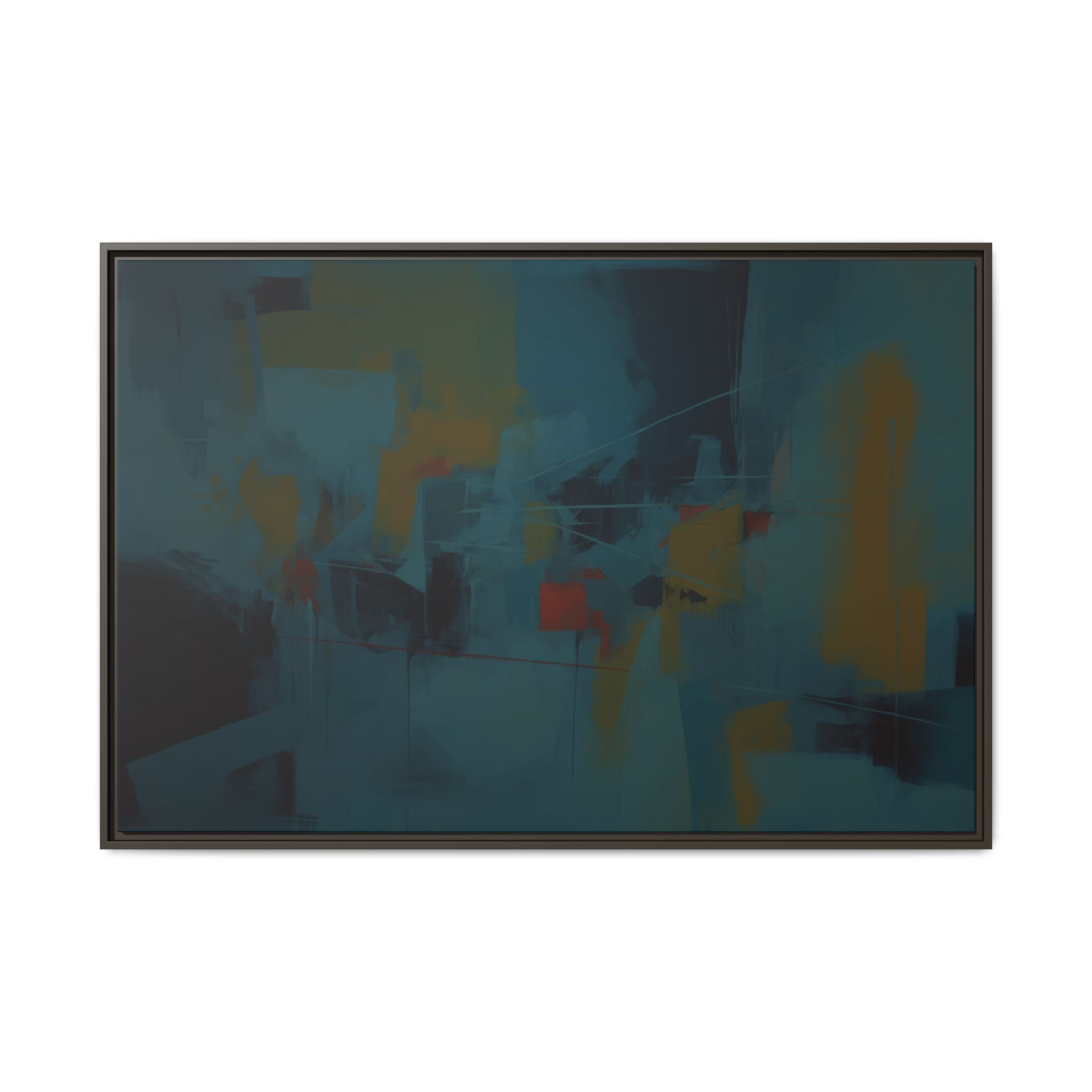 Abstracts Radar (v1 Blue Vibe) - Framed Matt Canvas (Black, White, Brown,) - Image 19
