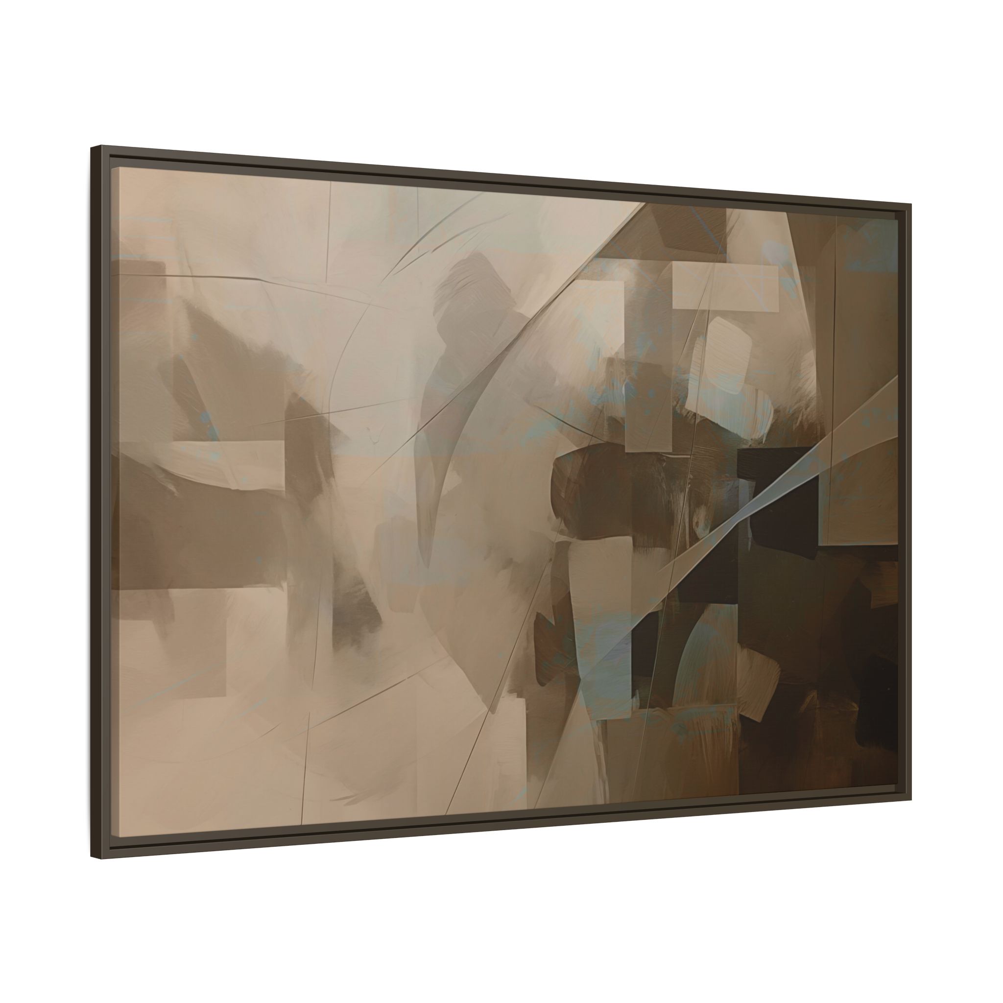 Abstracts Lance (v1 Coffee), Framed Matt Canvas (Black, White, Brown,) - Image 20