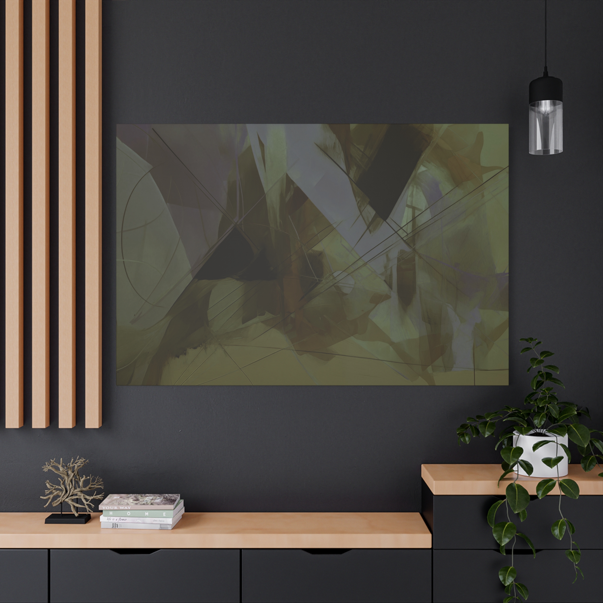 Abstracts Horn (v1 Green) - Stretched Canvas - Image 24