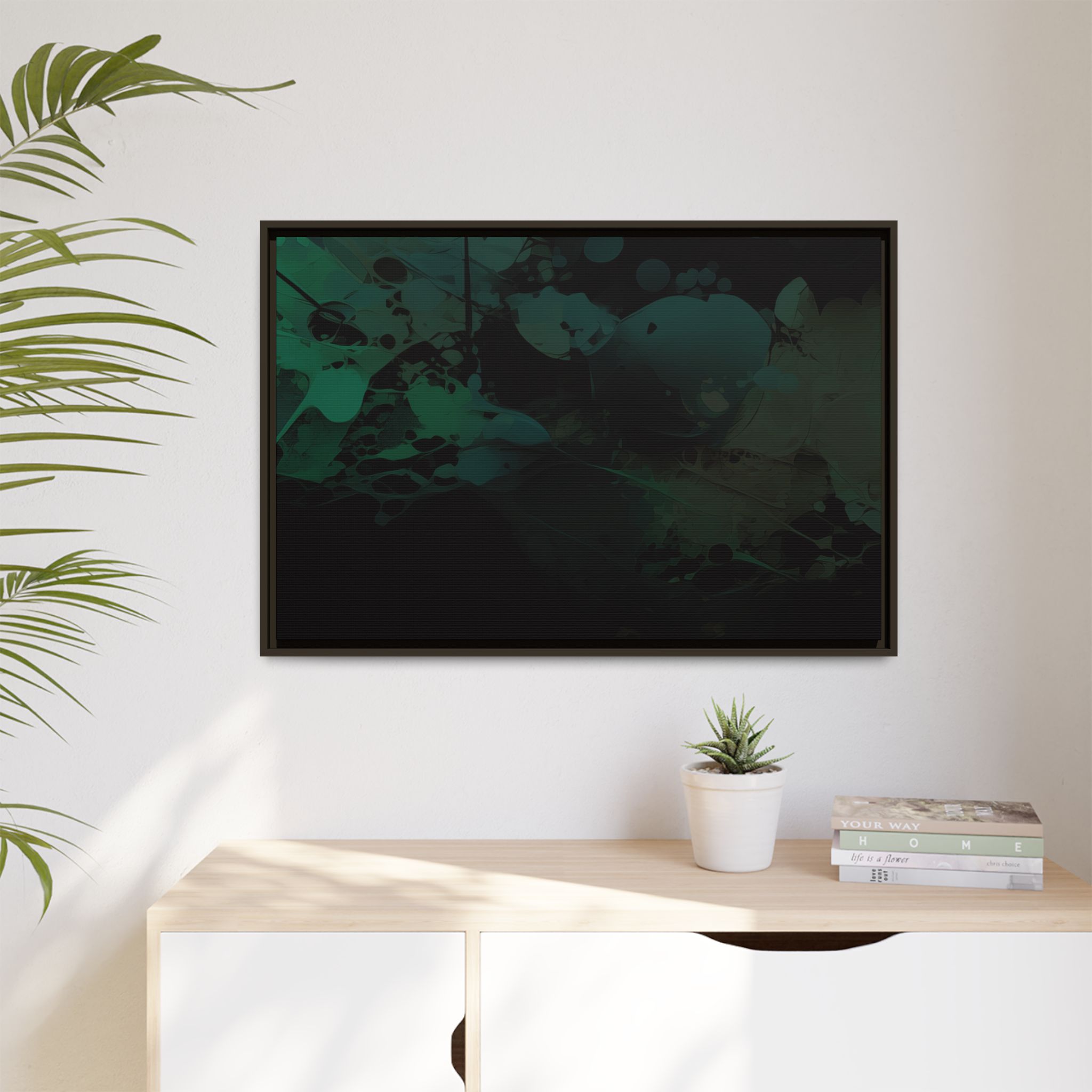 Polygon Fluids (Blue) - Framed Matt Canvas (Black, White, Brown,) - Image 11