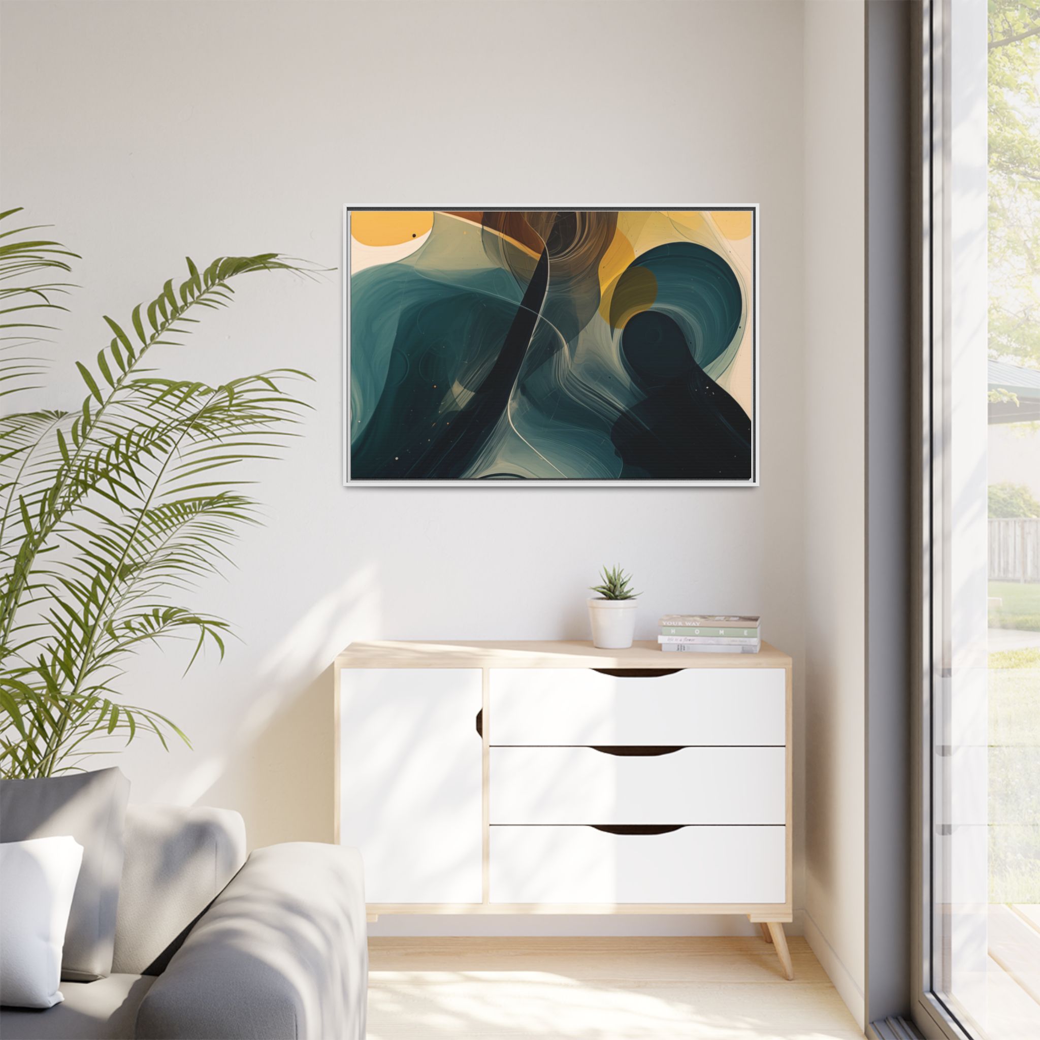 Magic Blob (v1 Clear), Framed Matt Canvas (Black, White, Brown,) - Image 25