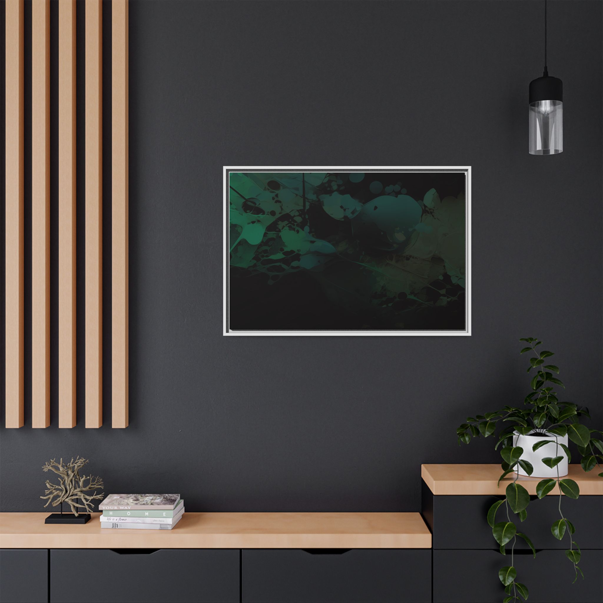 Polygon Fluids (Blue) - Framed Matt Canvas (Black, White, Brown,) - Image 16