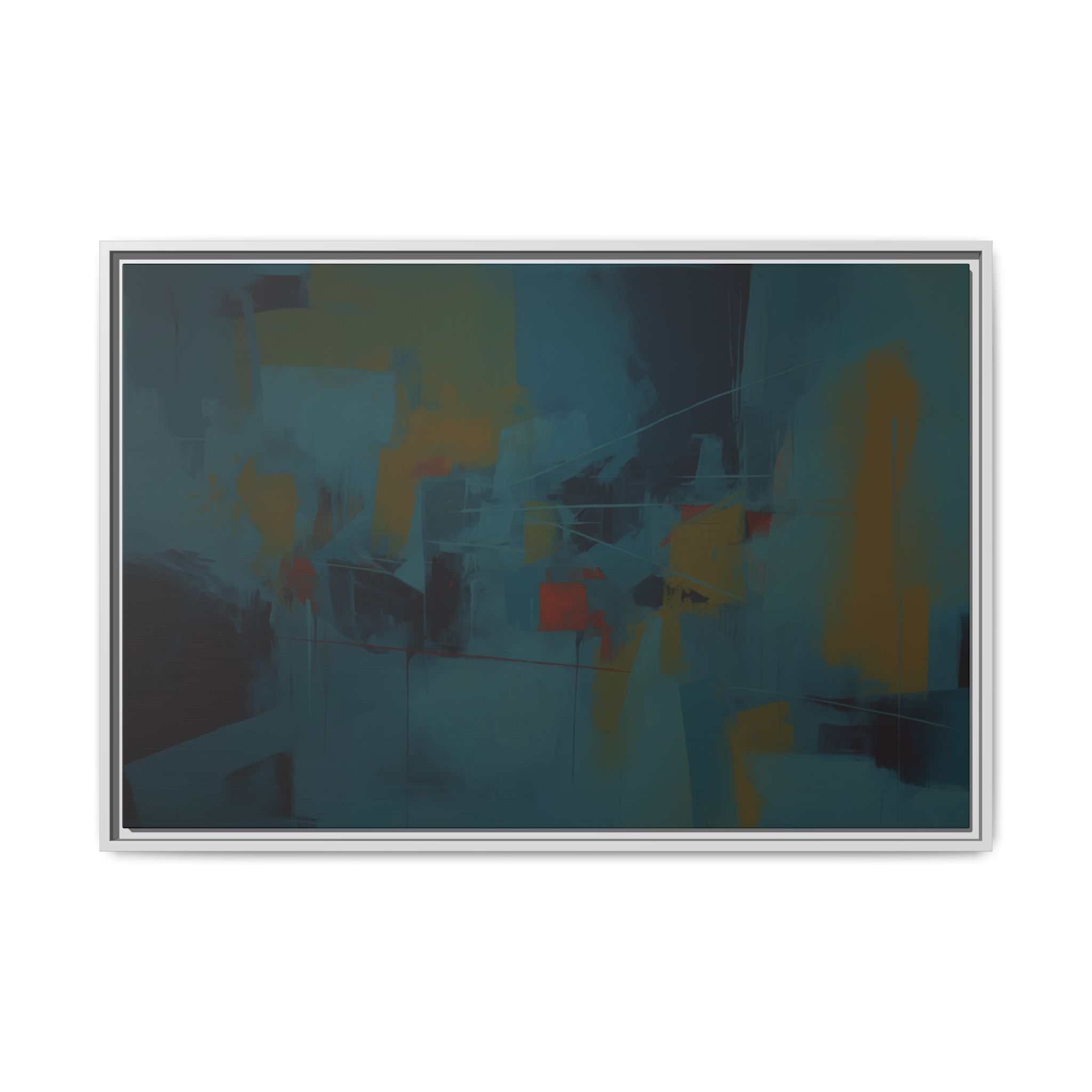 Abstracts Radar (v1 Blue Vibe) - Framed Matt Canvas (Black, White, Brown,) - Image 14