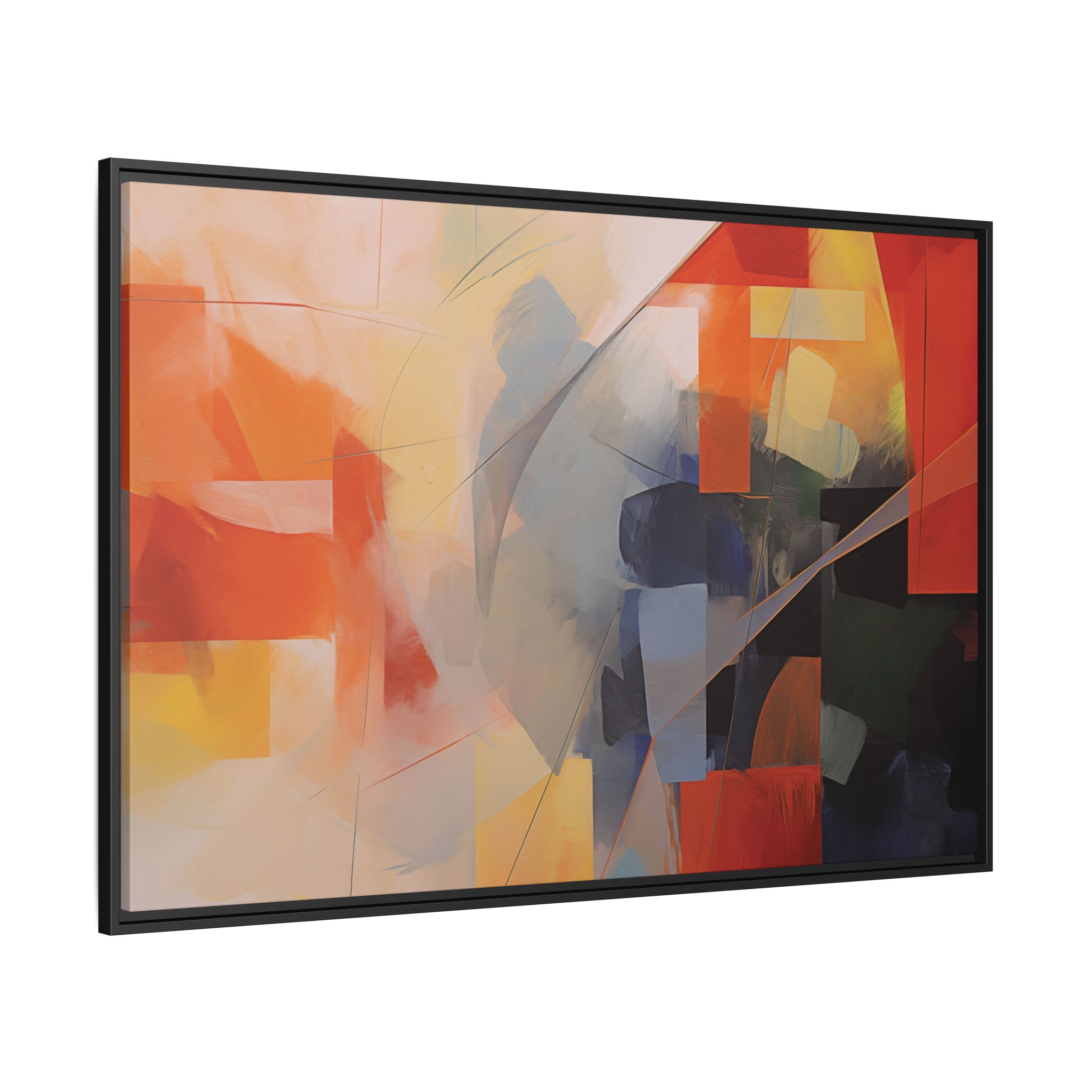 Abstracts Lance (v1 Clear), Framed Matt Canvas (Black, White, Brown,) - Image 11