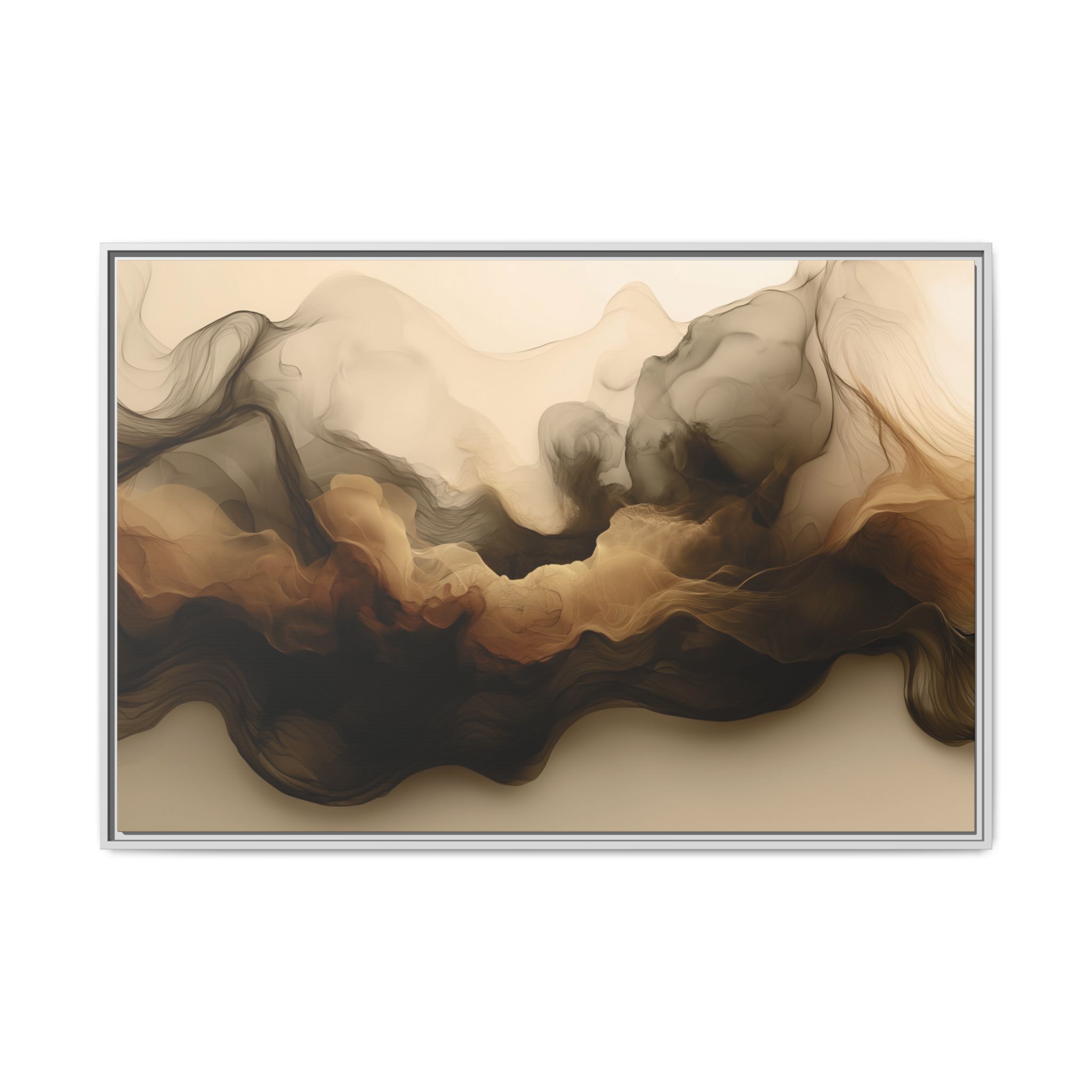 Siesmic Clouds - Ember (v2 coffee), Framed Matt Canvas (Black, White, Brown,) - Image 21