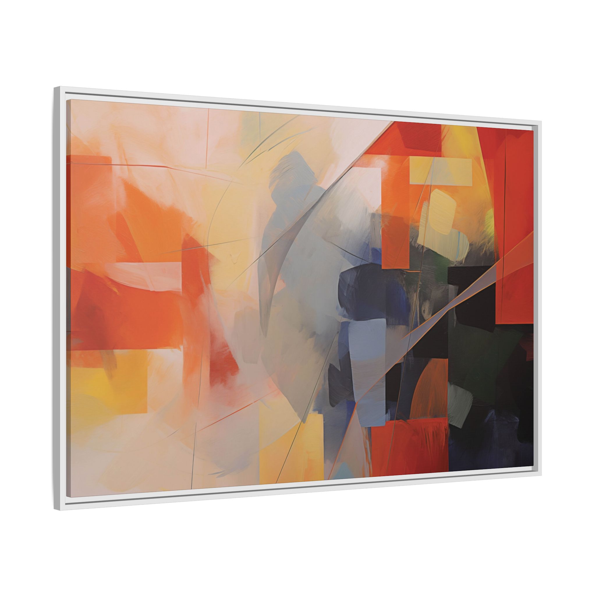 Abstracts Lance (v1 Clear), Framed Matt Canvas (Black, White, Brown,) - Image 24
