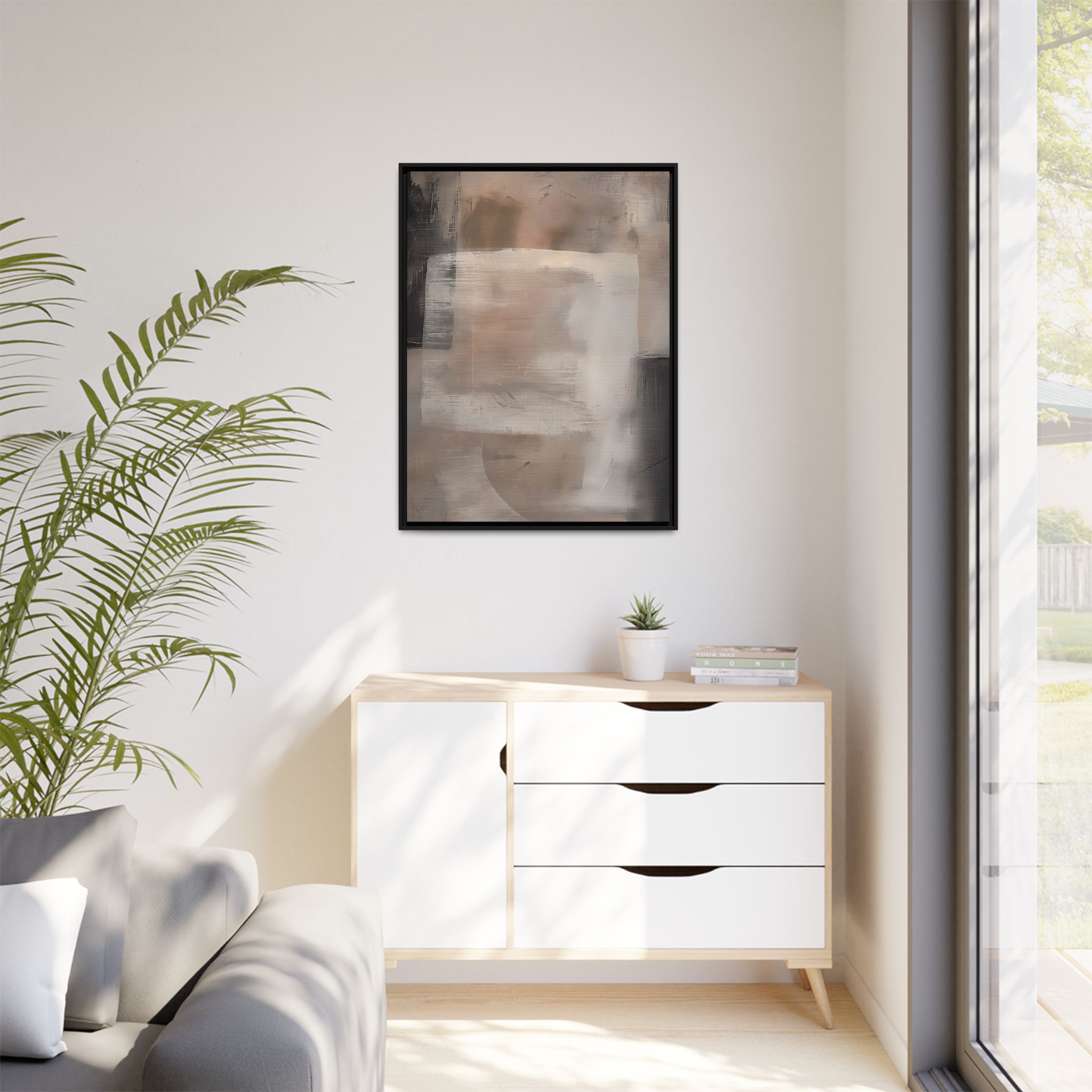 Biege Cotton - Square - Custom Black Frame - Image 15