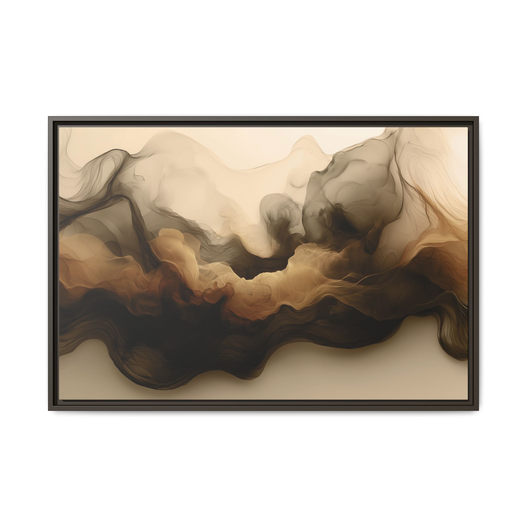 Siesmic Clouds - Ember (v2 coffee), Framed Matt Canvas (Black, White, Brown,) - Image 9