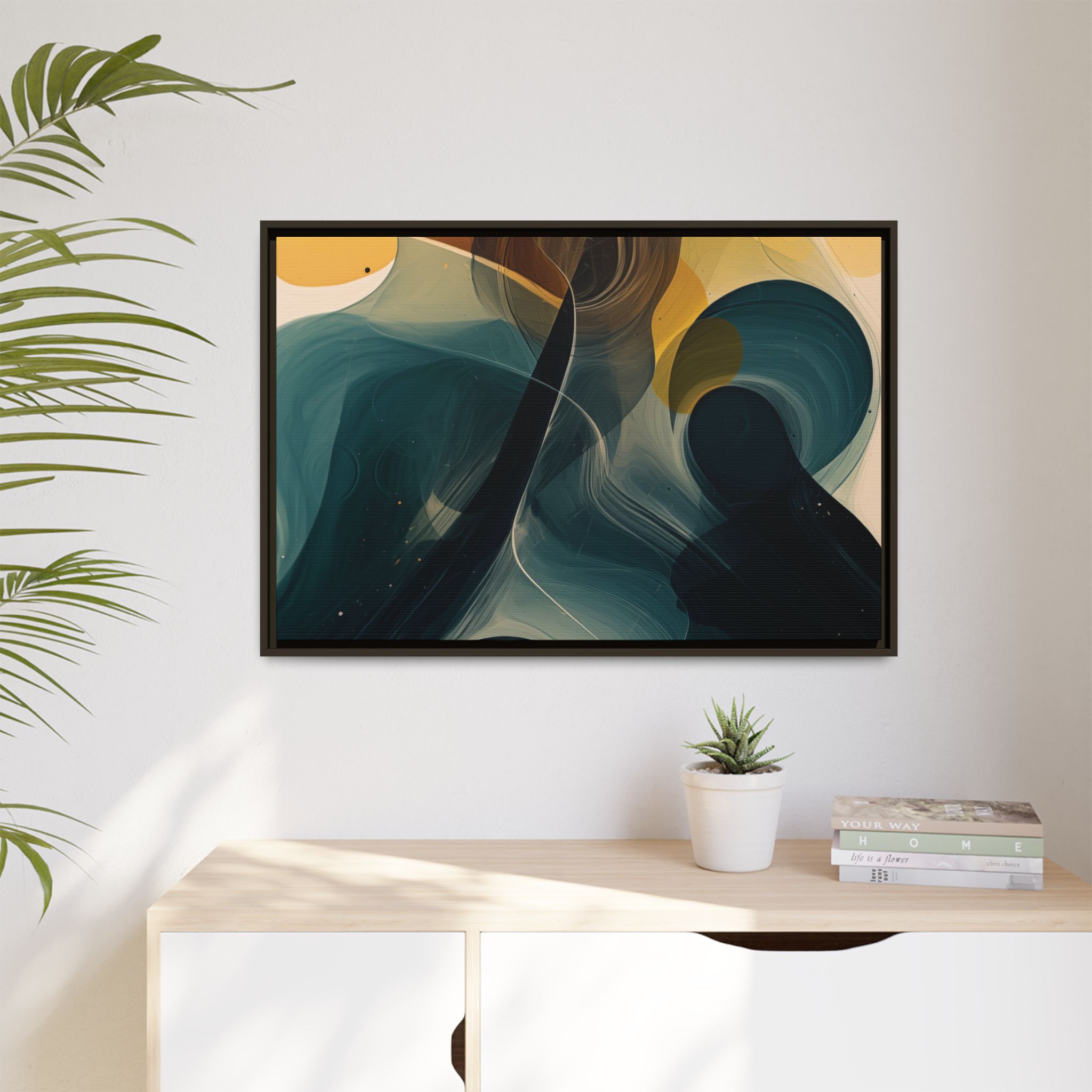 Magic Blob (v1 Clear), Framed Matt Canvas (Black, White, Brown,) - Image 12