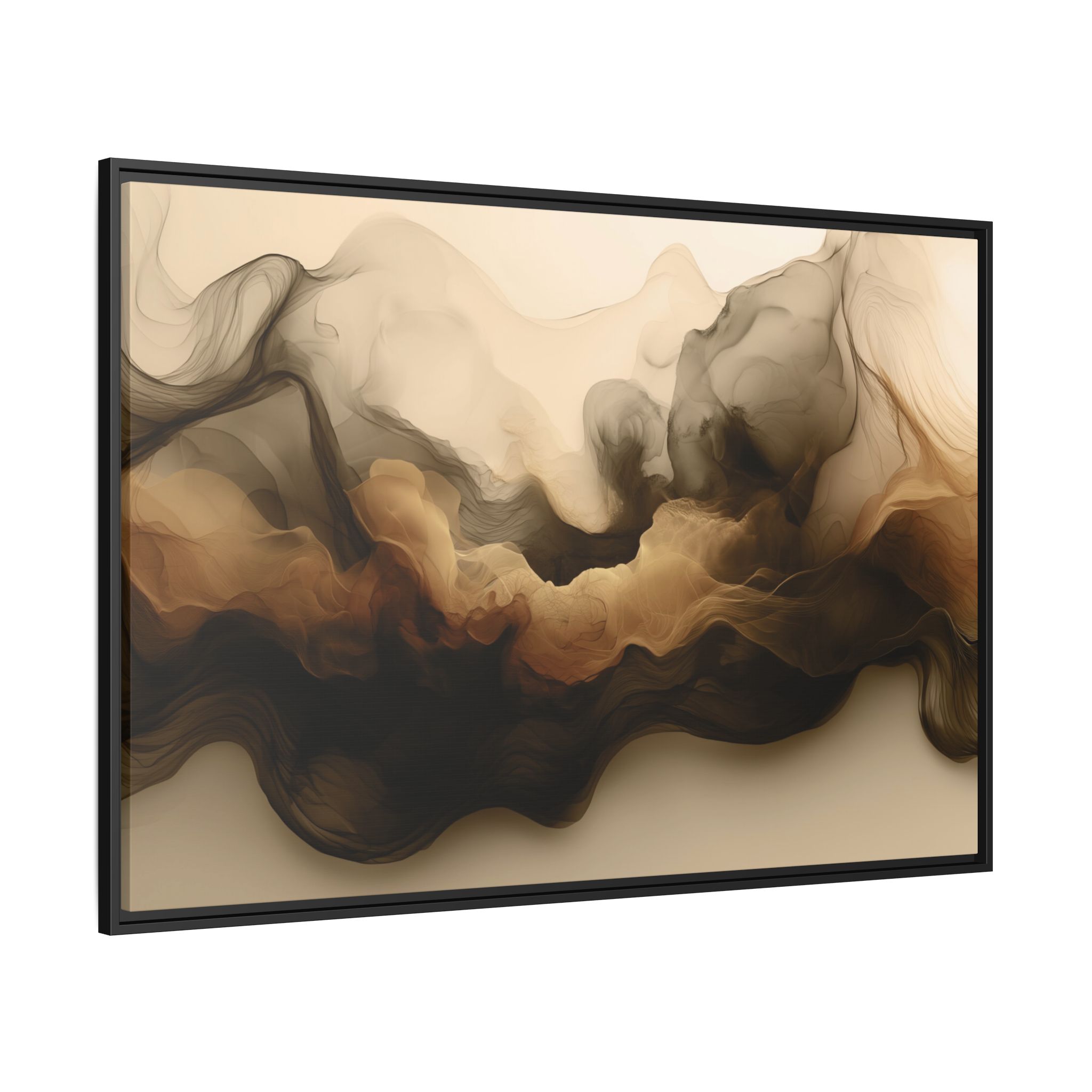 Siesmic Clouds - Ember (v2 coffee), Framed Matt Canvas (Black, White, Brown,) - Image 6