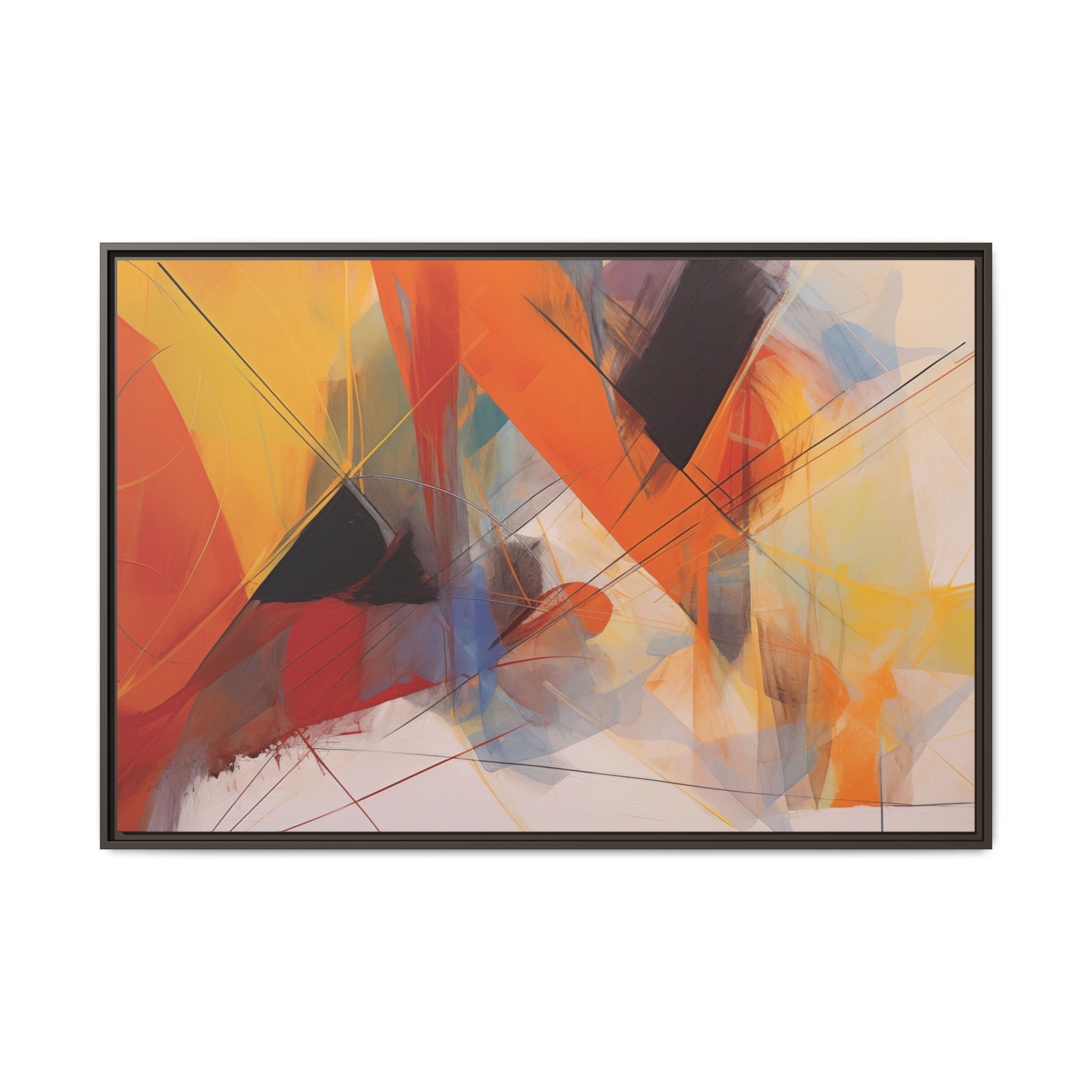 Abstracts Horn (v1 Clear), Framed Matt Canvas (Black, White, Brown,) - Image 19