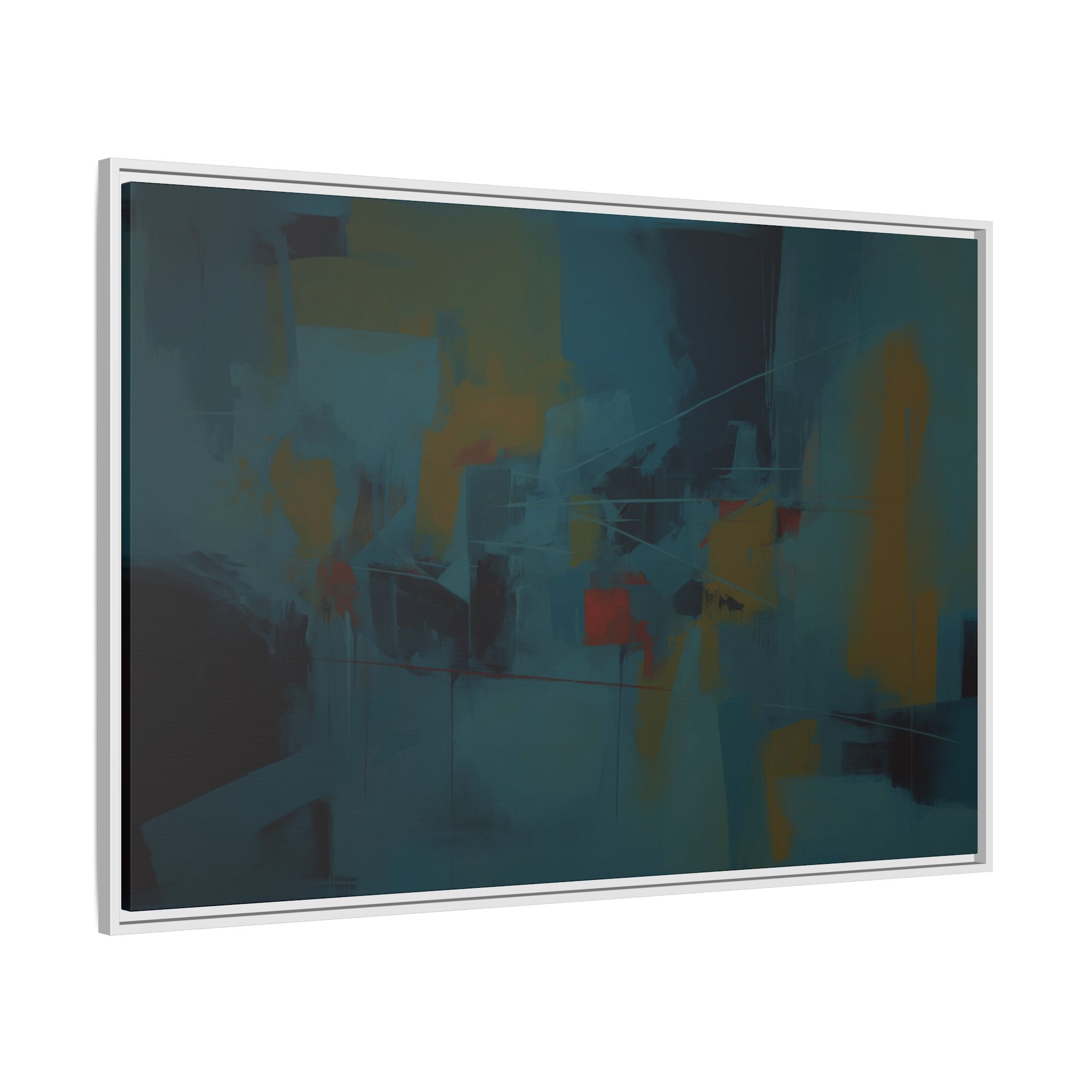 Abstracts Radar (v1 Blue Vibe) - Framed Matt Canvas (Black, White, Brown,) - Image 24