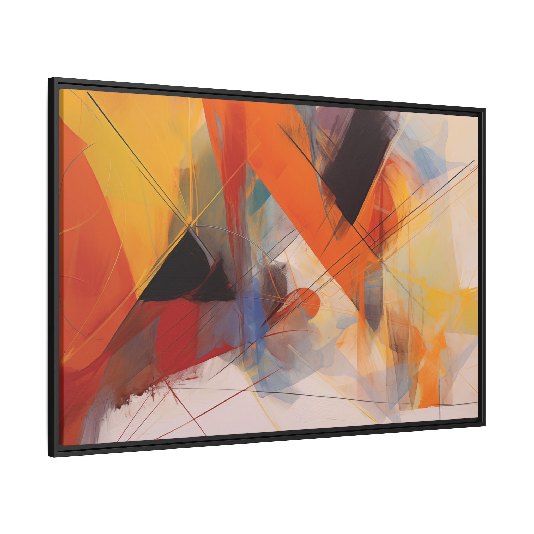Abstracts Horn (v1 Clear), Framed Matt Canvas (Black, White, Brown,) - Image 11