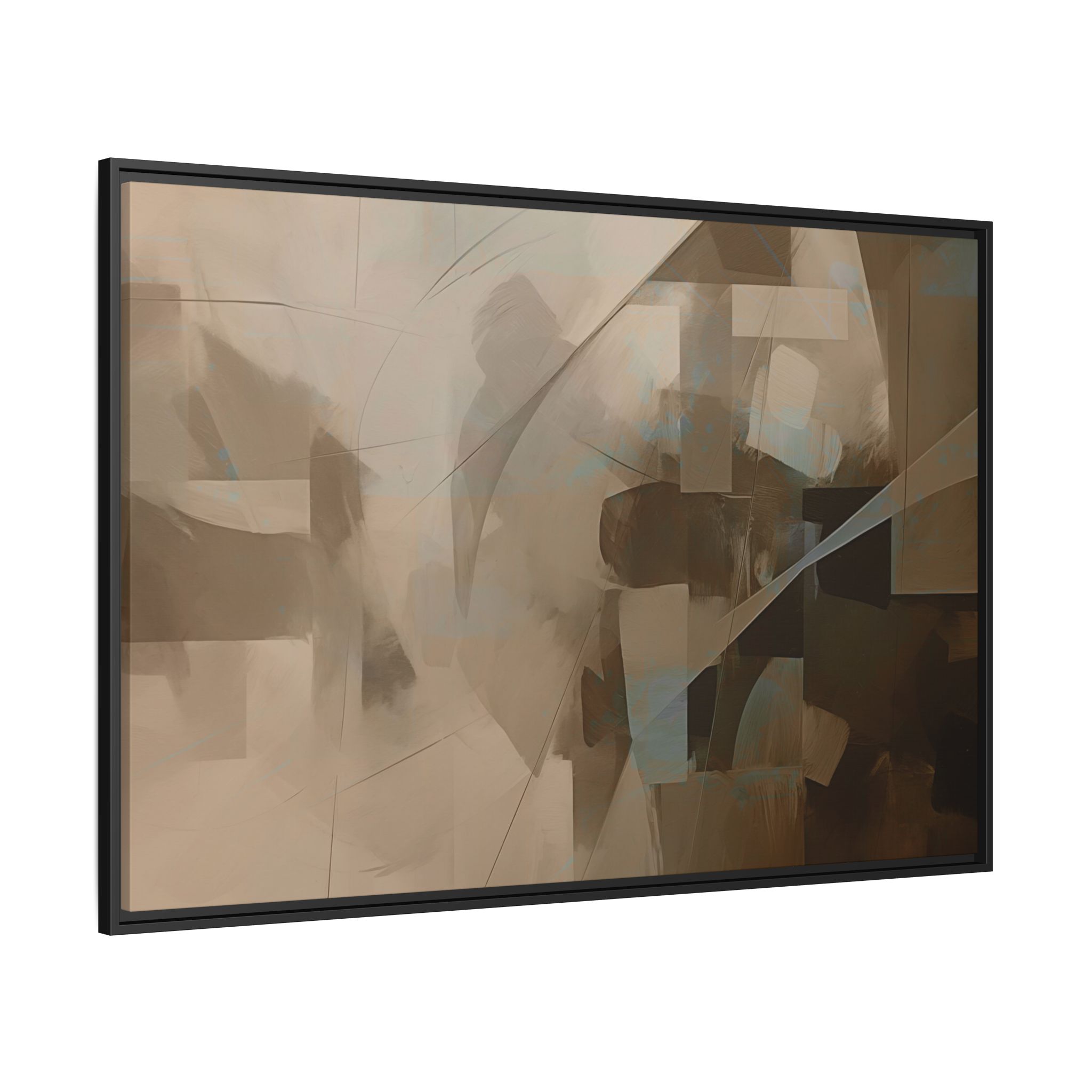 Abstracts Lance (v1 Coffee), Framed Matt Canvas (Black, White, Brown,) - Image 11