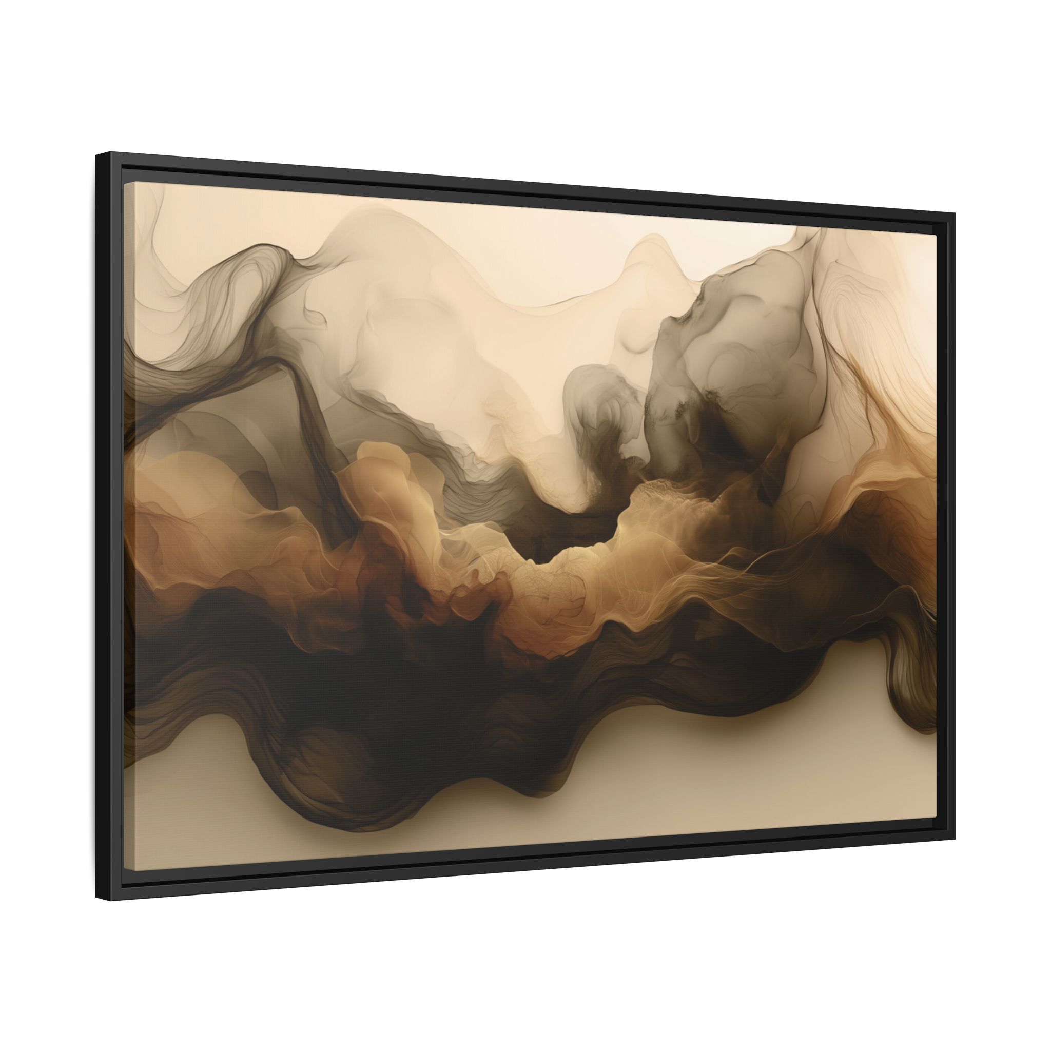 Siesmic Clouds - Ember (v2 coffee), Framed Matt Canvas (Black, White, Brown,) - Image 2