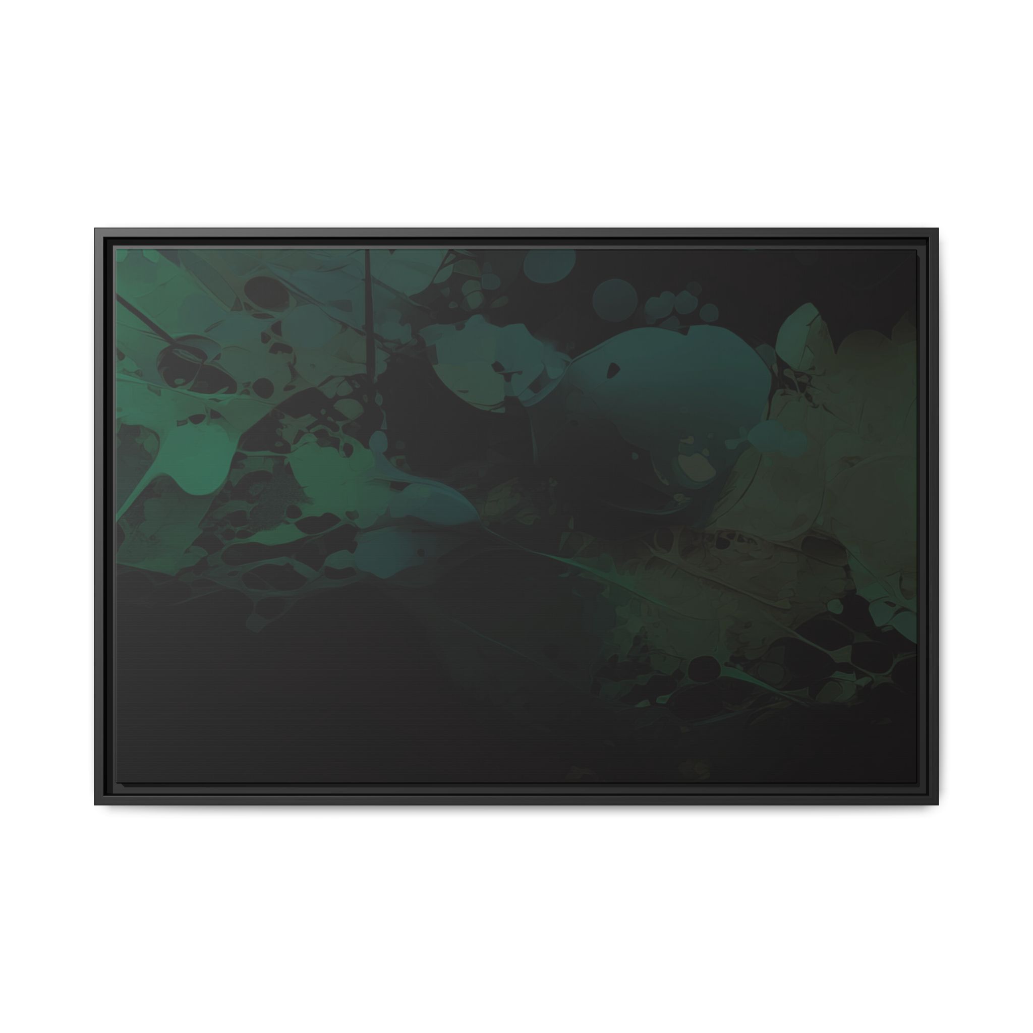 Polygon Fluids (Blue) - Framed Matt Canvas (Black, White, Brown,)