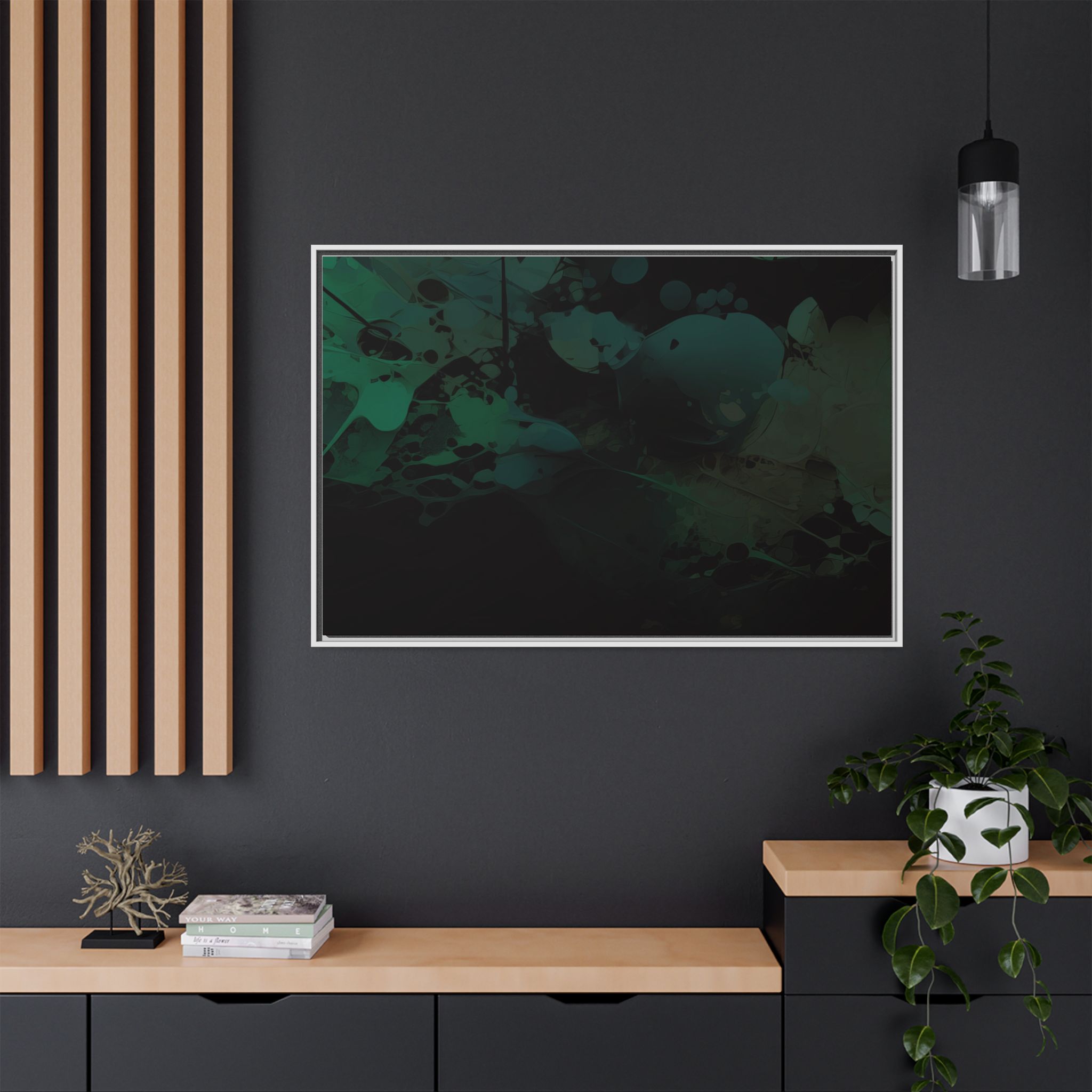 Polygon Fluids (Blue) - Framed Matt Canvas (Black, White, Brown,) - Image 24