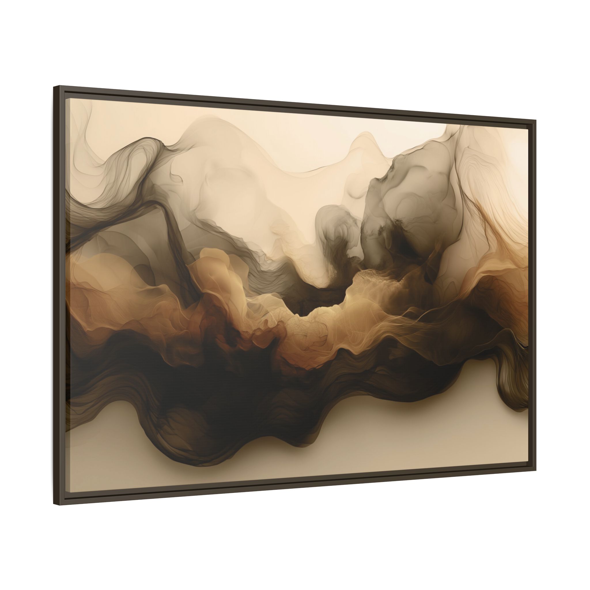 Siesmic Clouds - Ember (v2 coffee), Framed Matt Canvas (Black, White, Brown,) - Image 18