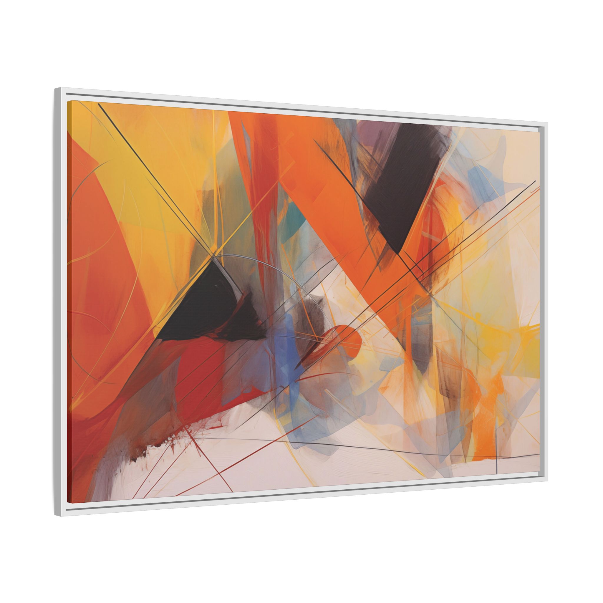 Abstracts Horn (v1 Clear), Framed Matt Canvas (Black, White, Brown,) - Image 24