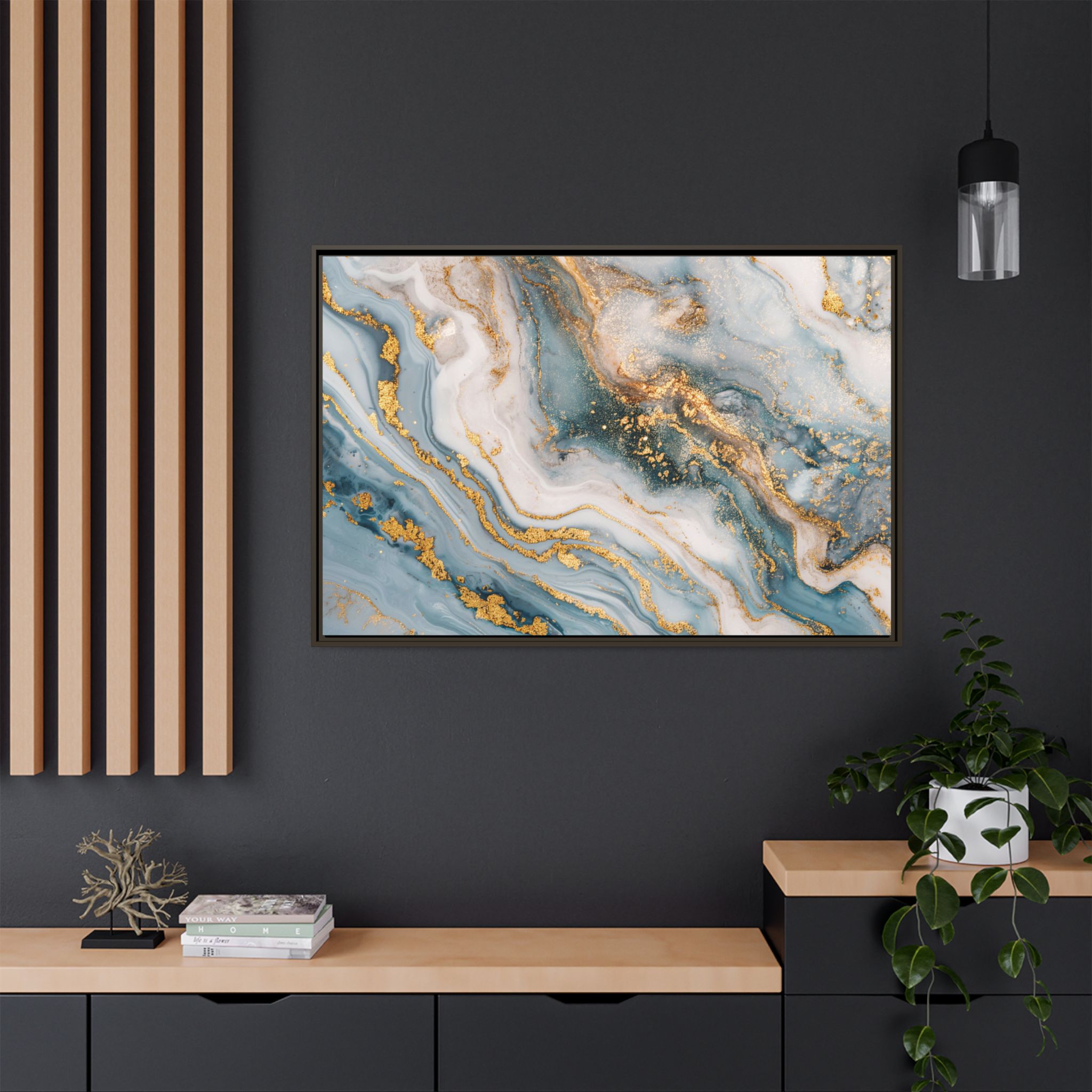 Blue Marble - Light - Custom Black Frame - Image 44