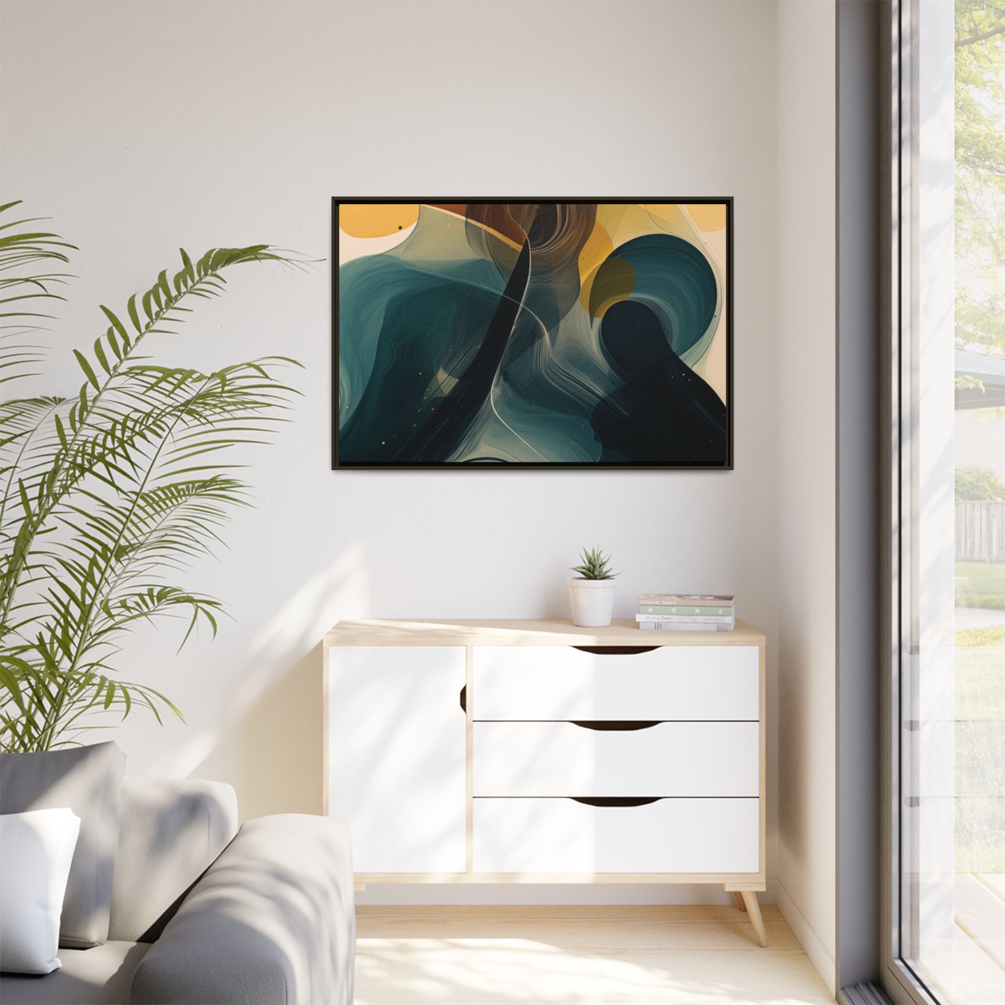 Magic Blob (v1 Clear), Framed Matt Canvas (Black, White, Brown,) - Image 21