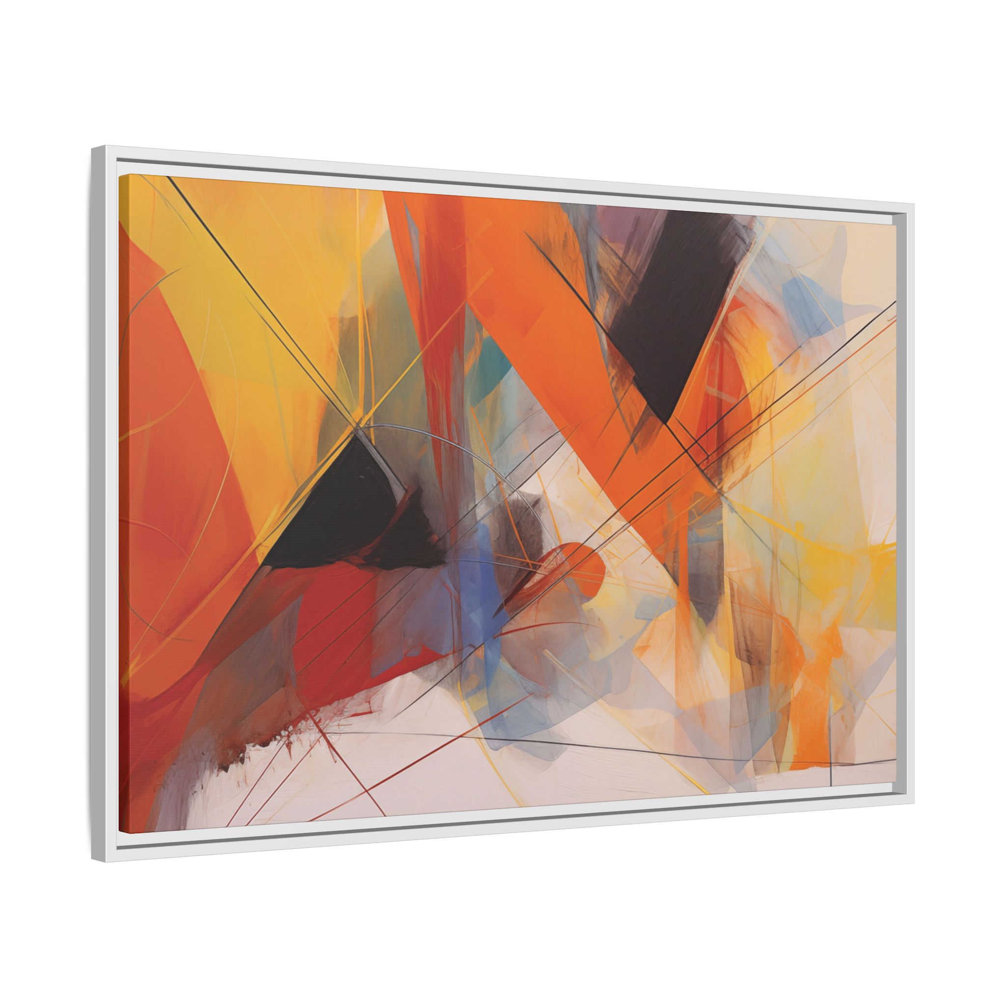 Abstracts Horn (v1 Clear), Framed Matt Canvas (Black, White, Brown,) - Image 16