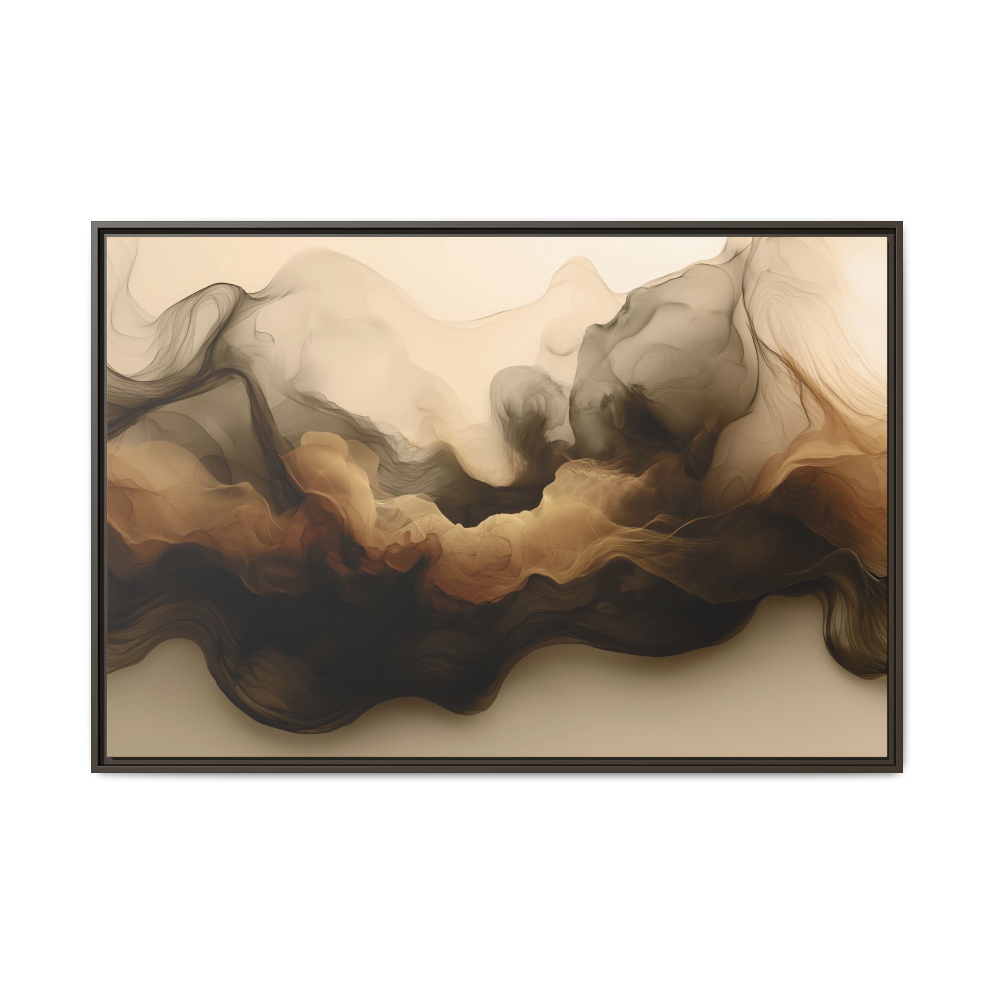 Siesmic Clouds - Ember (v2 coffee), Framed Matt Canvas (Black, White, Brown,) - Image 17