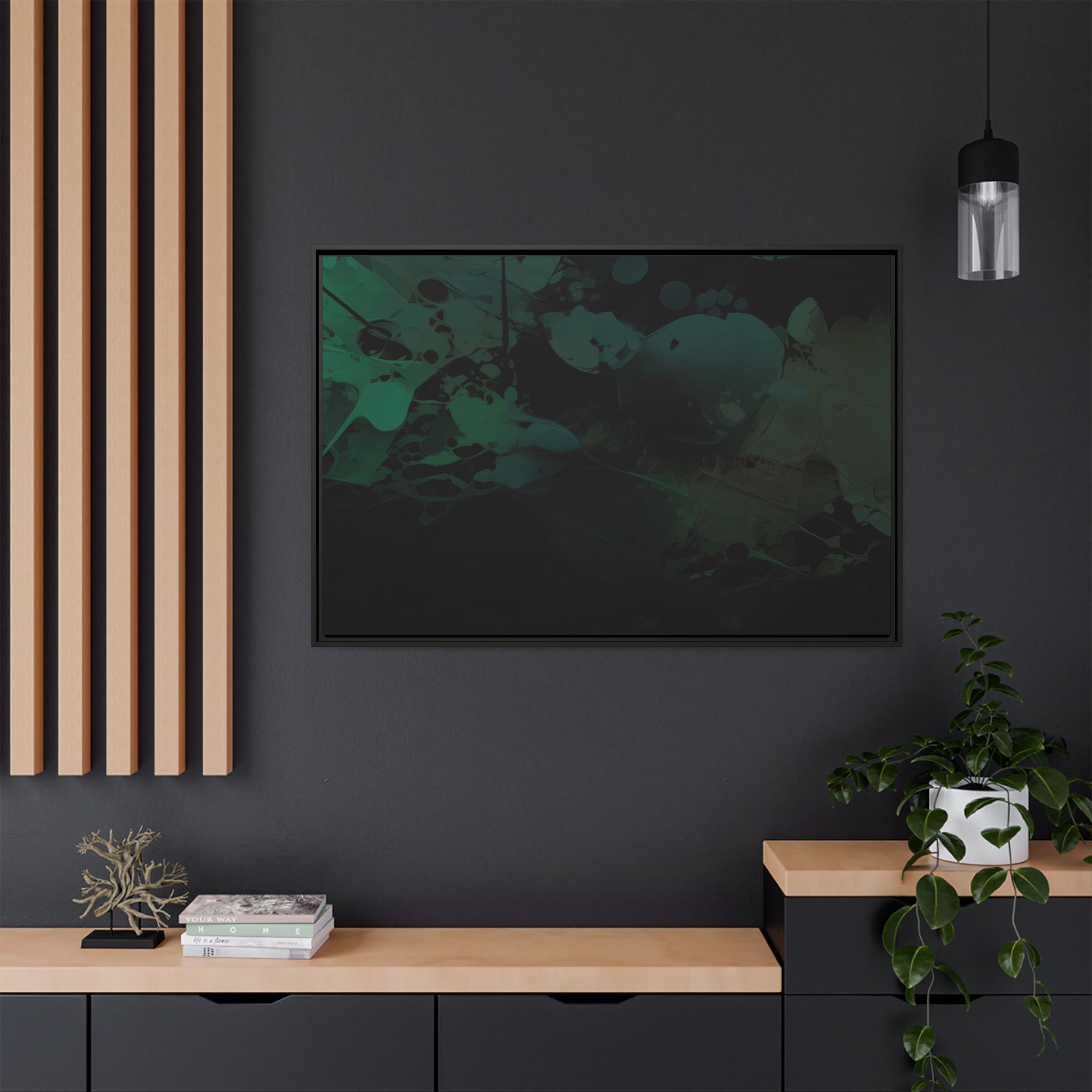 Polygon Fluids (Blue) - Framed Matt Canvas (Black, White, Brown,) - Image 8