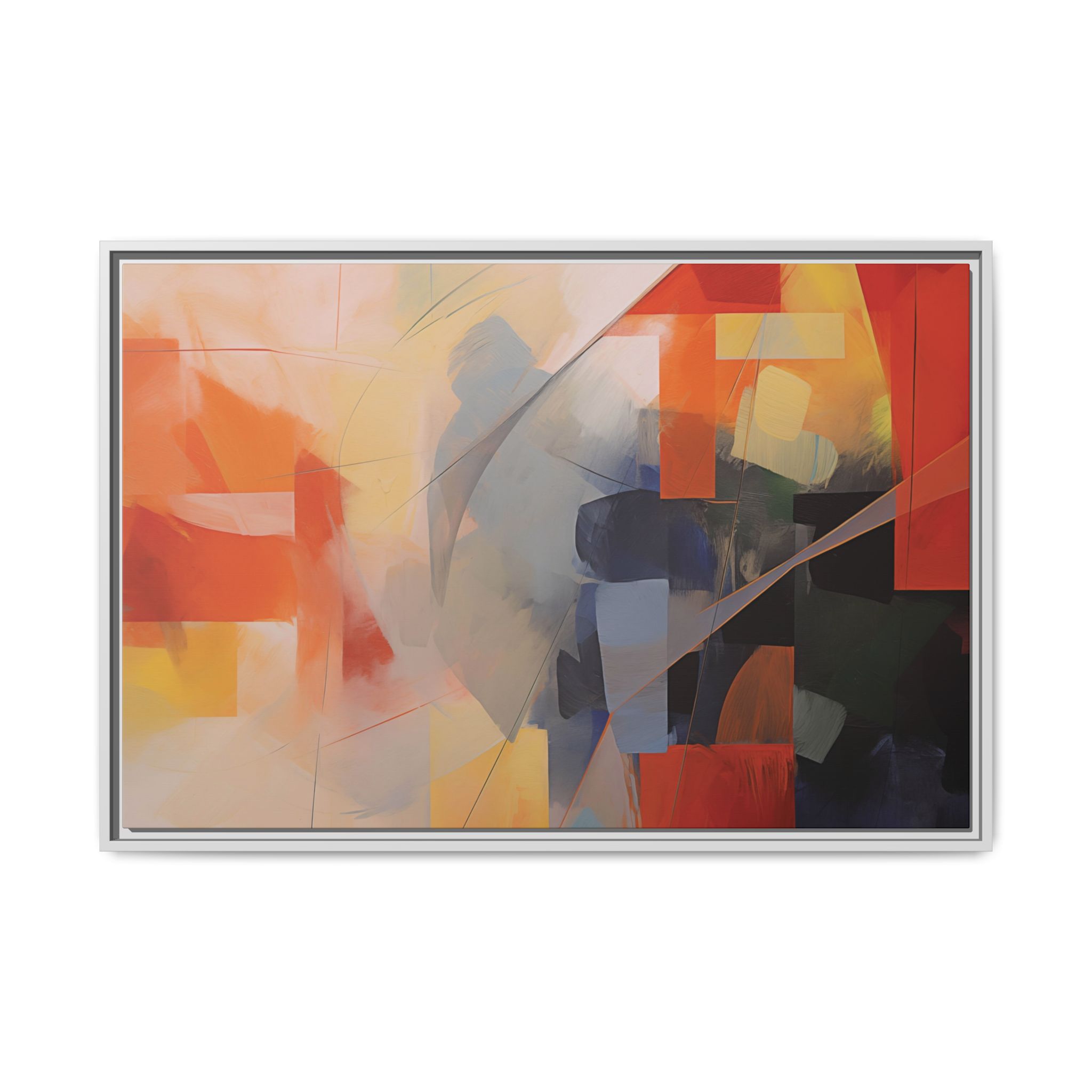 Abstracts Lance (v1 Clear), Framed Matt Canvas (Black, White, Brown,) - Image 14