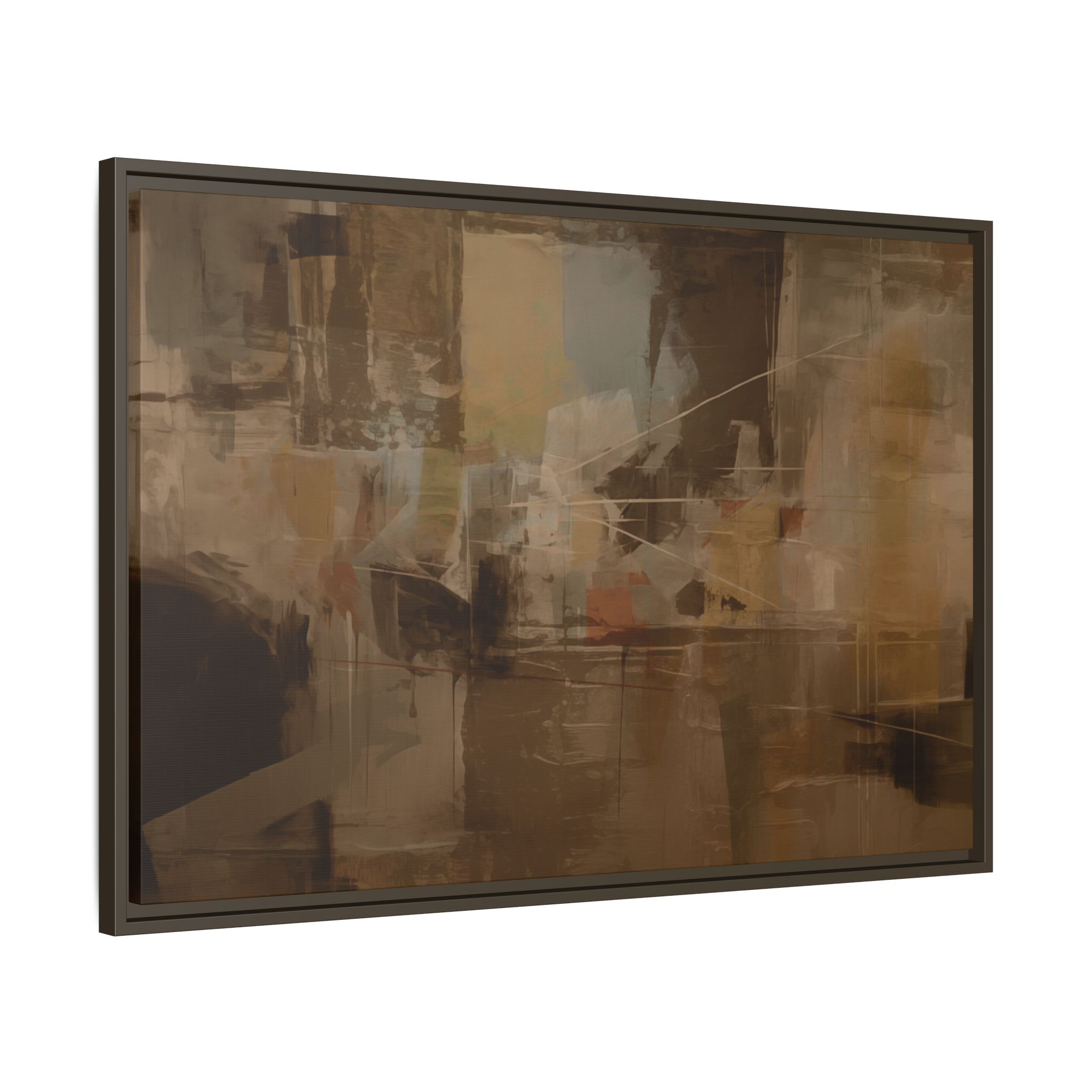 Abstracts Radar (v1 Coffee) - Framed Matt Canvas (Black, White, Brown,) - Image 11