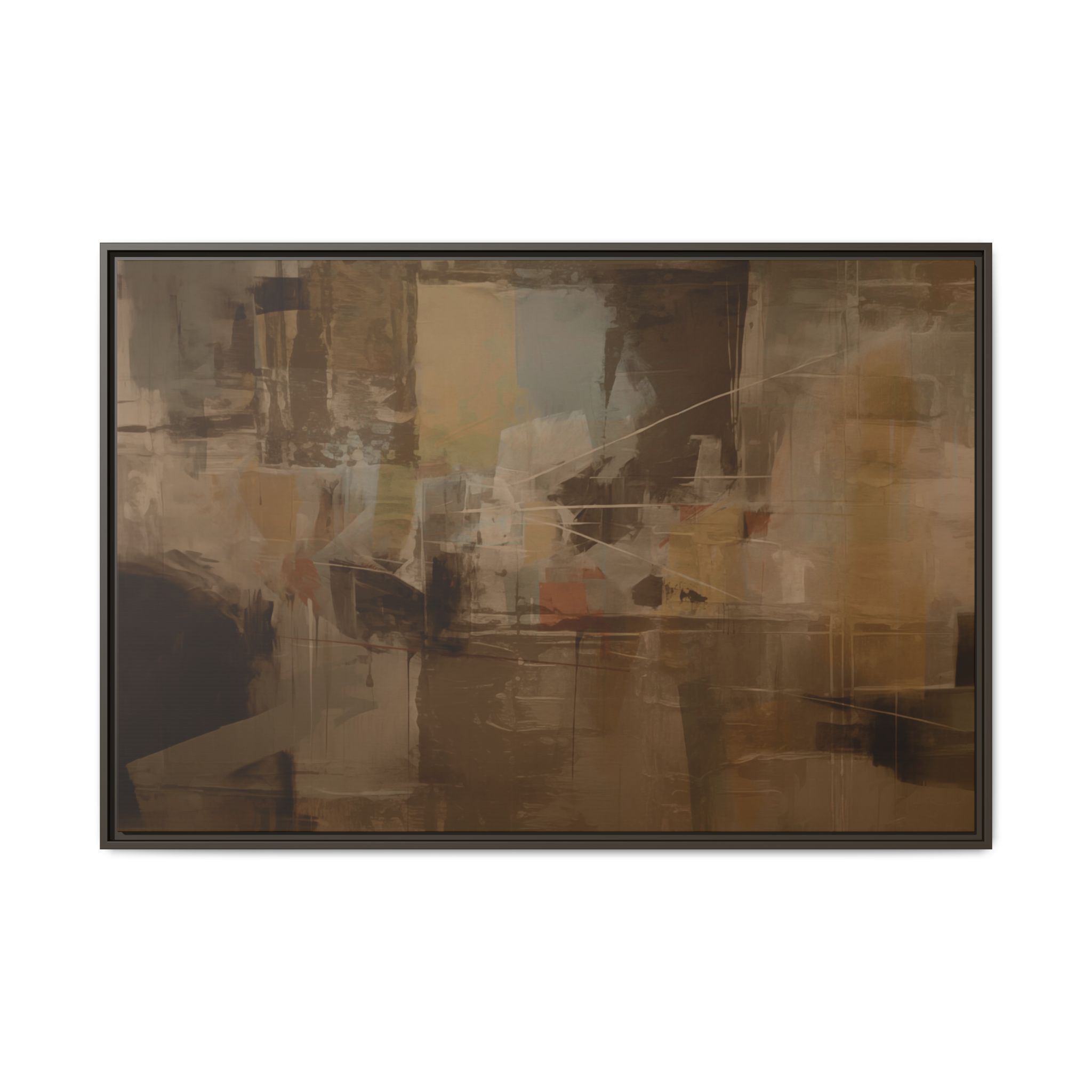 Abstracts Radar (v1 Coffee) - Framed Matt Canvas (Black, White, Brown,) - Image 19