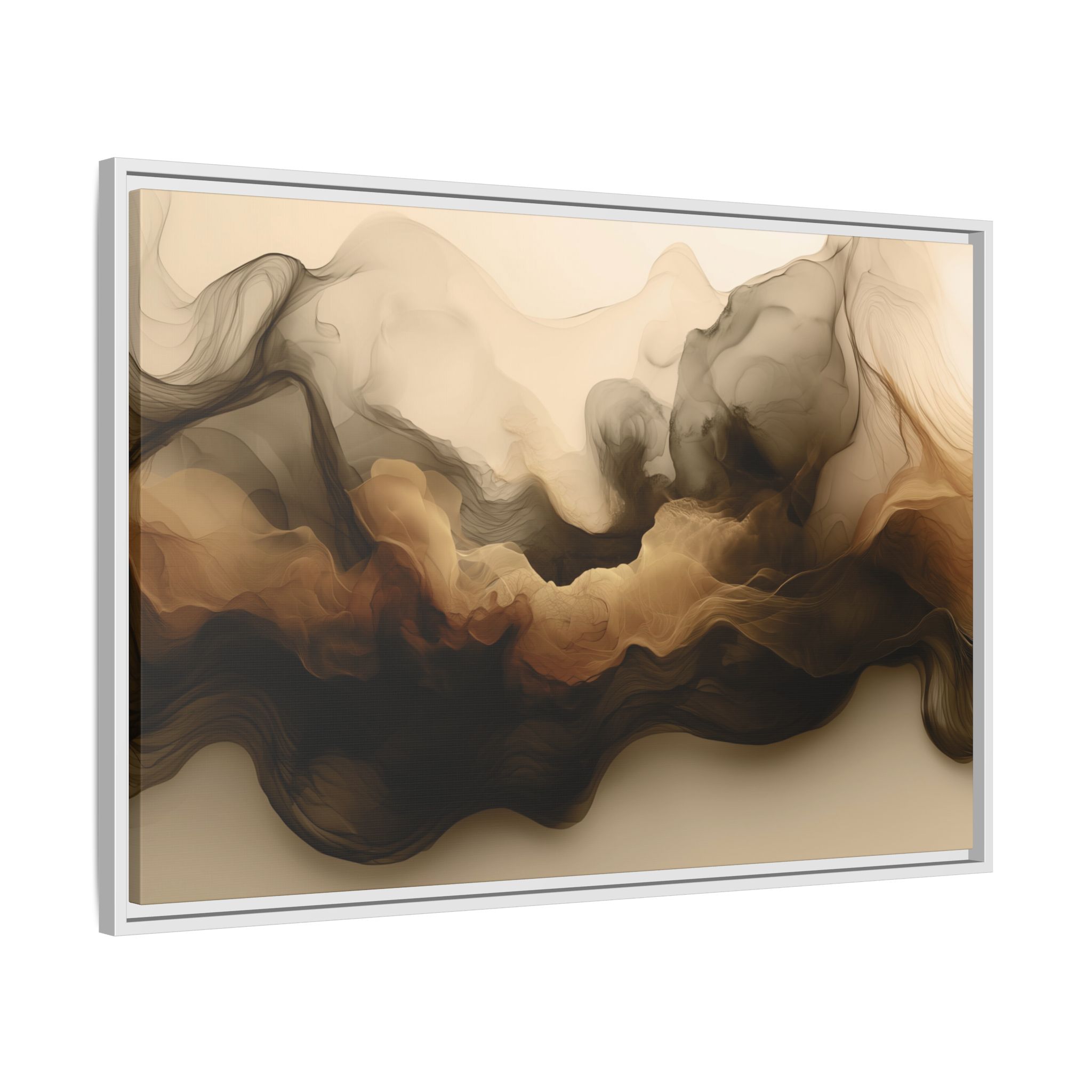 Siesmic Clouds - Ember (v2 coffee), Framed Matt Canvas (Black, White, Brown,) - Image 14
