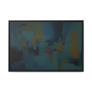 Abstracts Radar (v1 Blue Vibe) - Framed Matt Canvas (Black, White, Brown,)