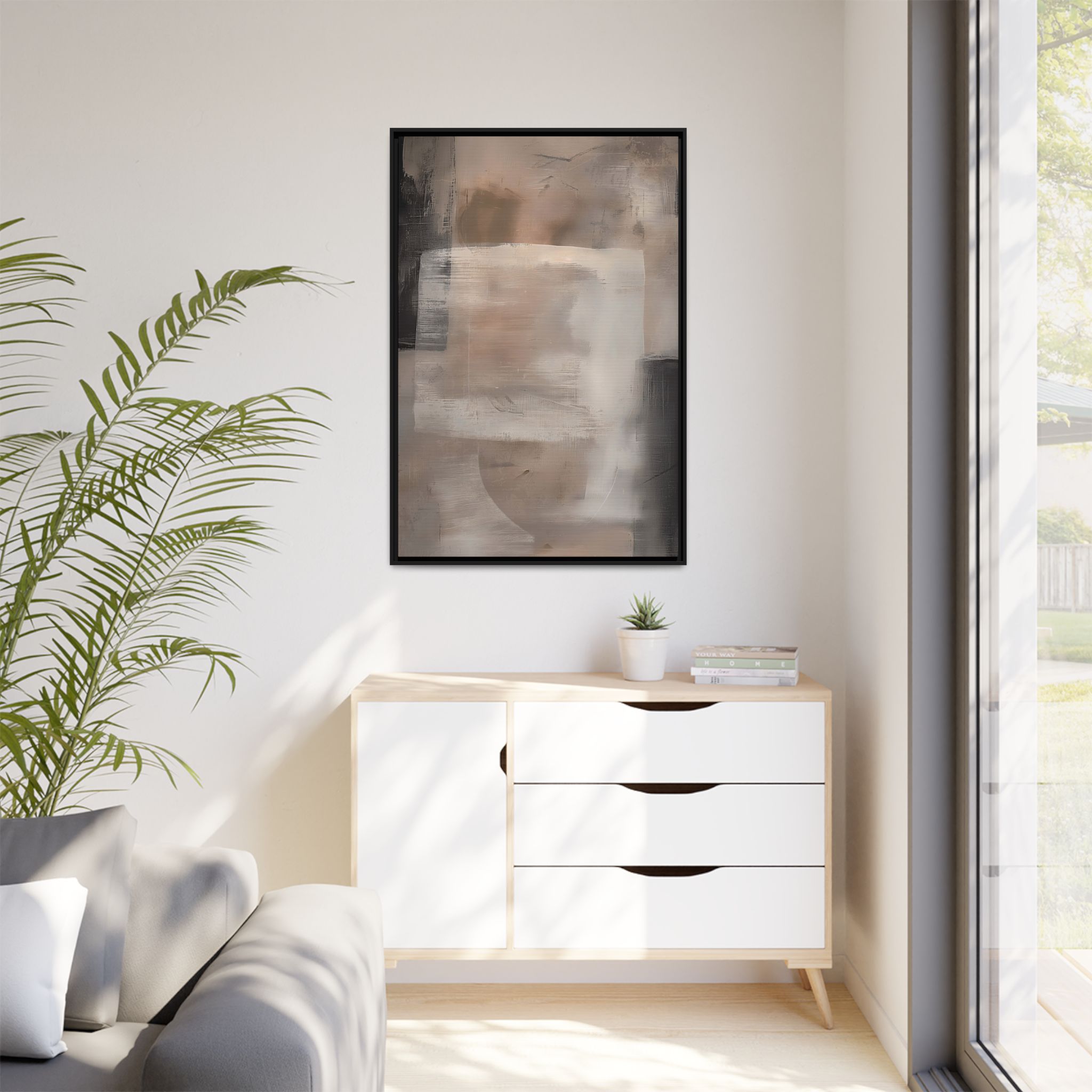 Biege Cotton - Square - Custom Black Frame - Image 11